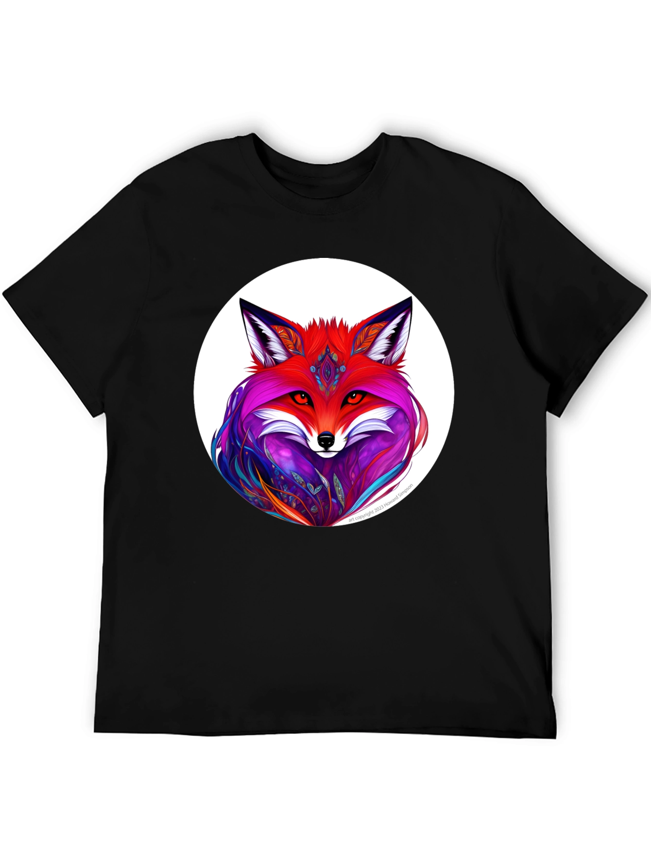 Vibrant Fox Graphic Tee - Unique Artistic Design