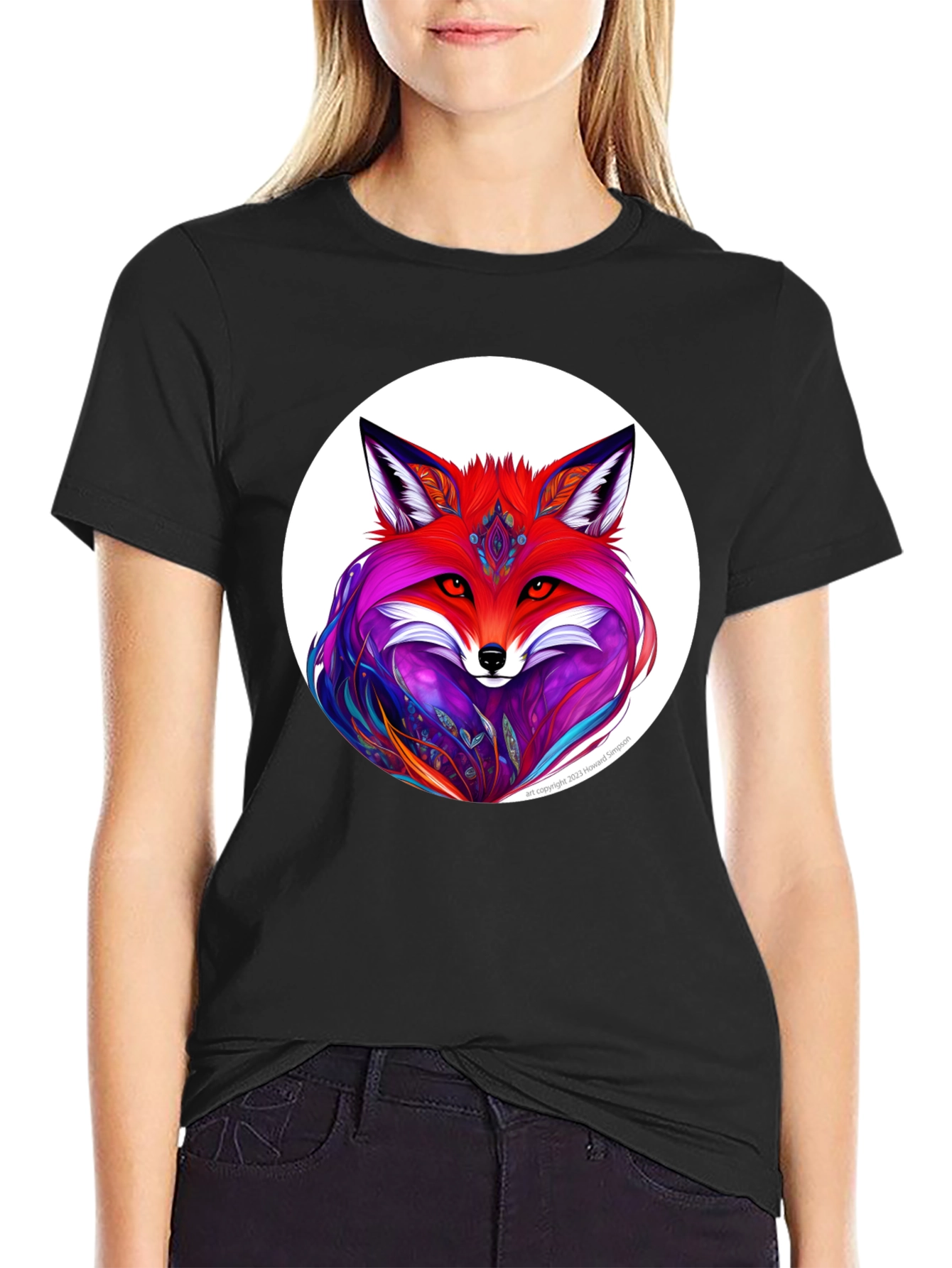 Vibrant Fox Graphic Tee - Unique Artistic Design