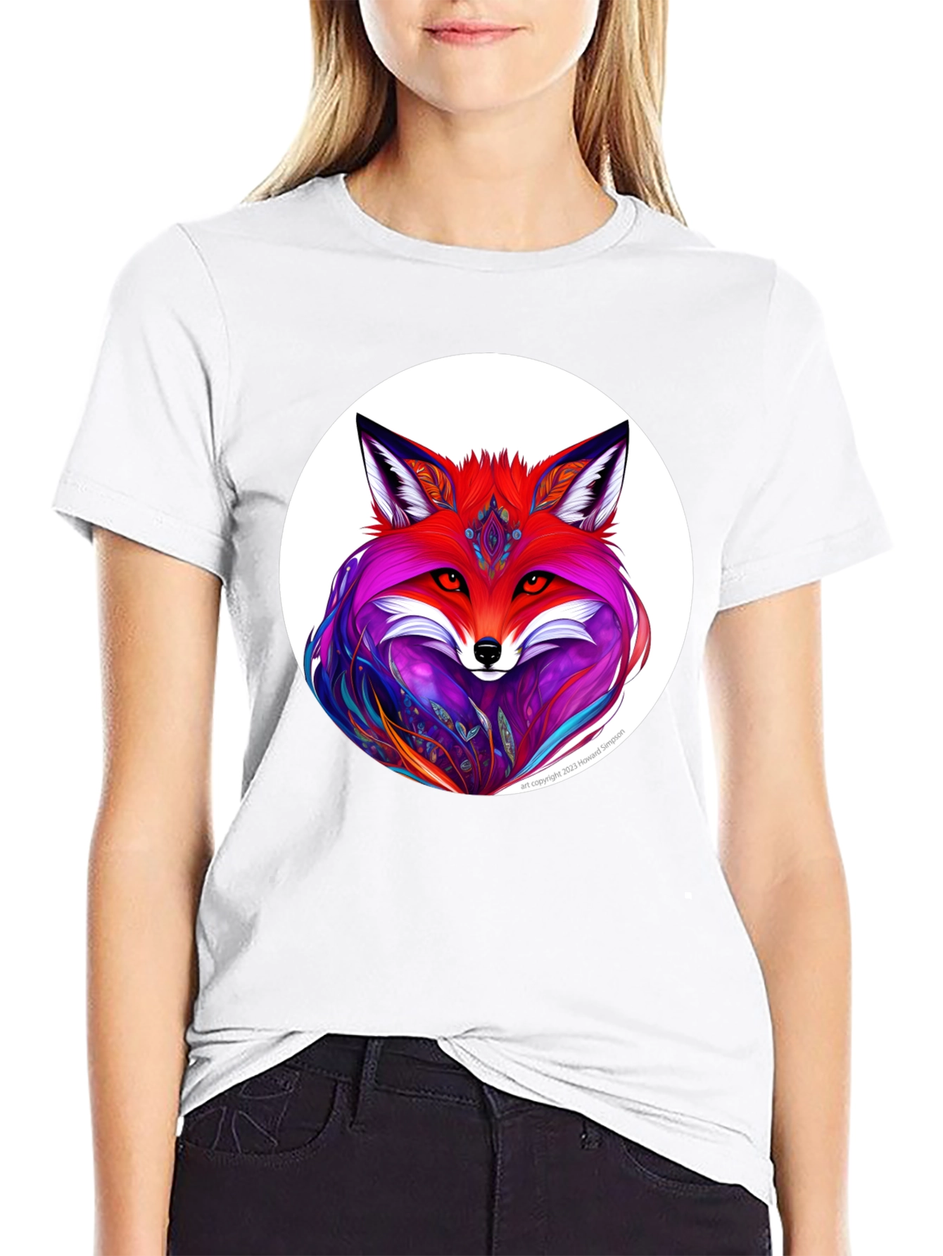 Vibrant Fox Graphic Tee - Unique Artistic Design