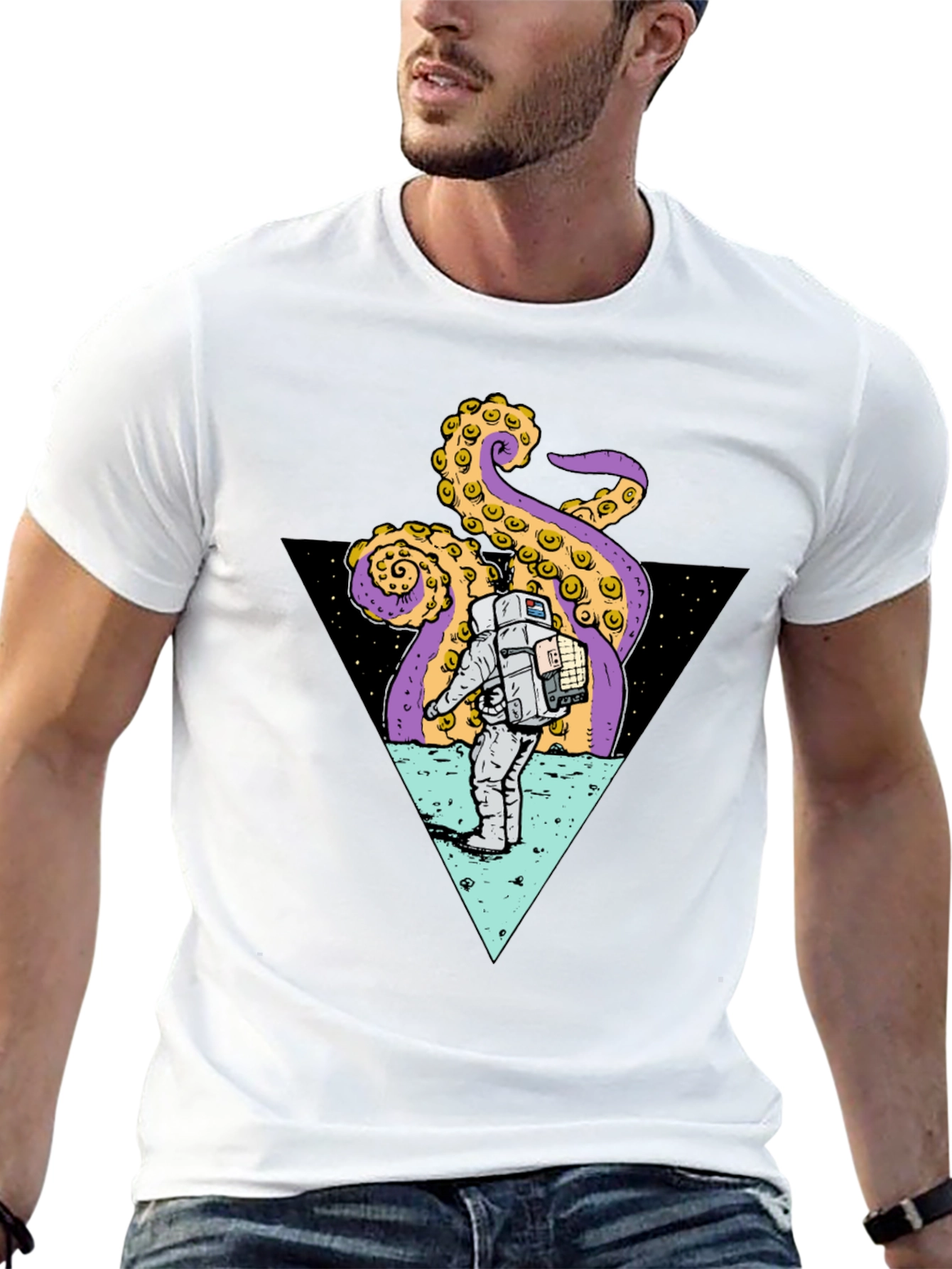Astronaut & Octopus Triangle Graphic Tee