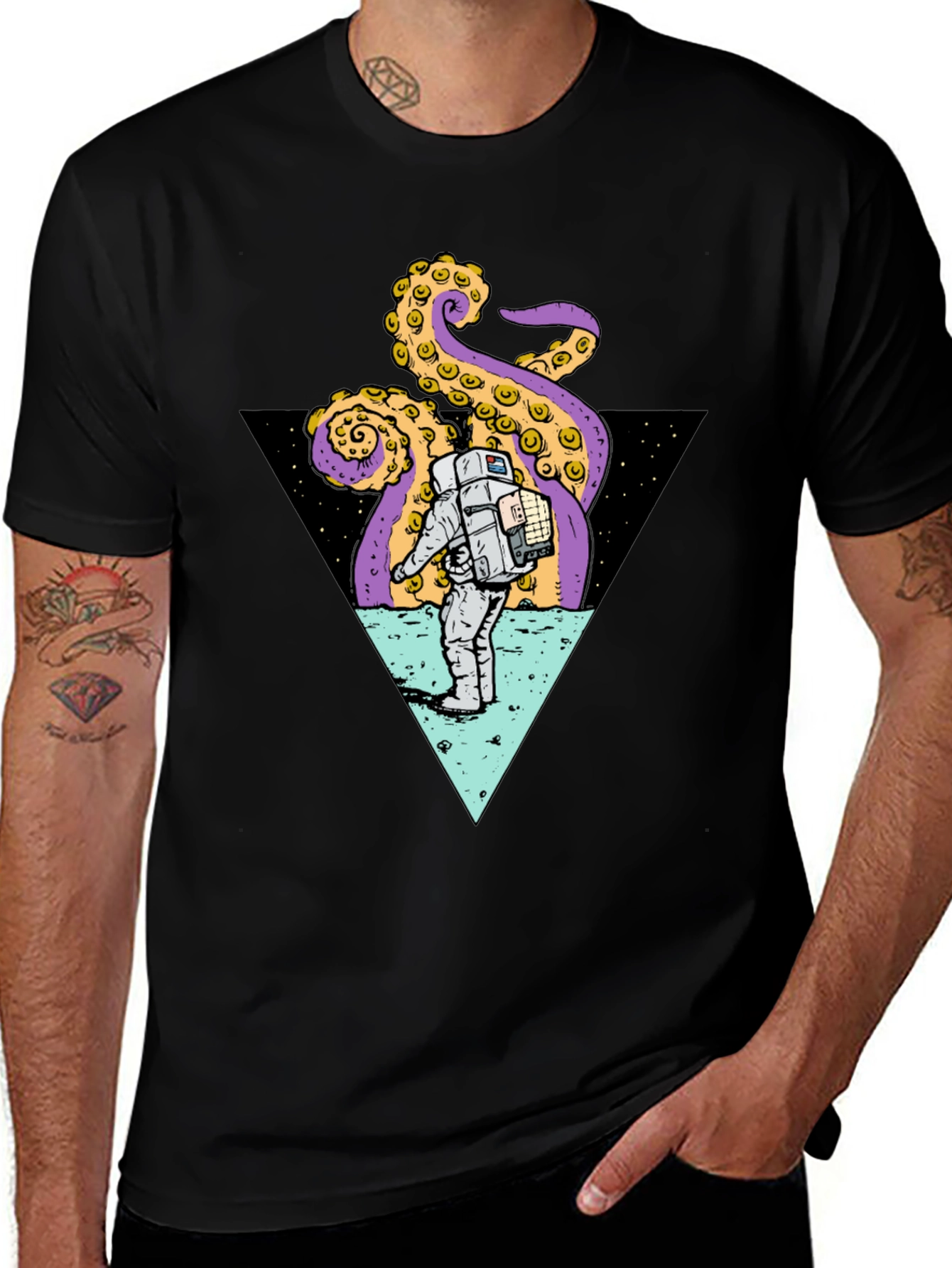 Astronaut & Octopus Triangle Graphic Tee