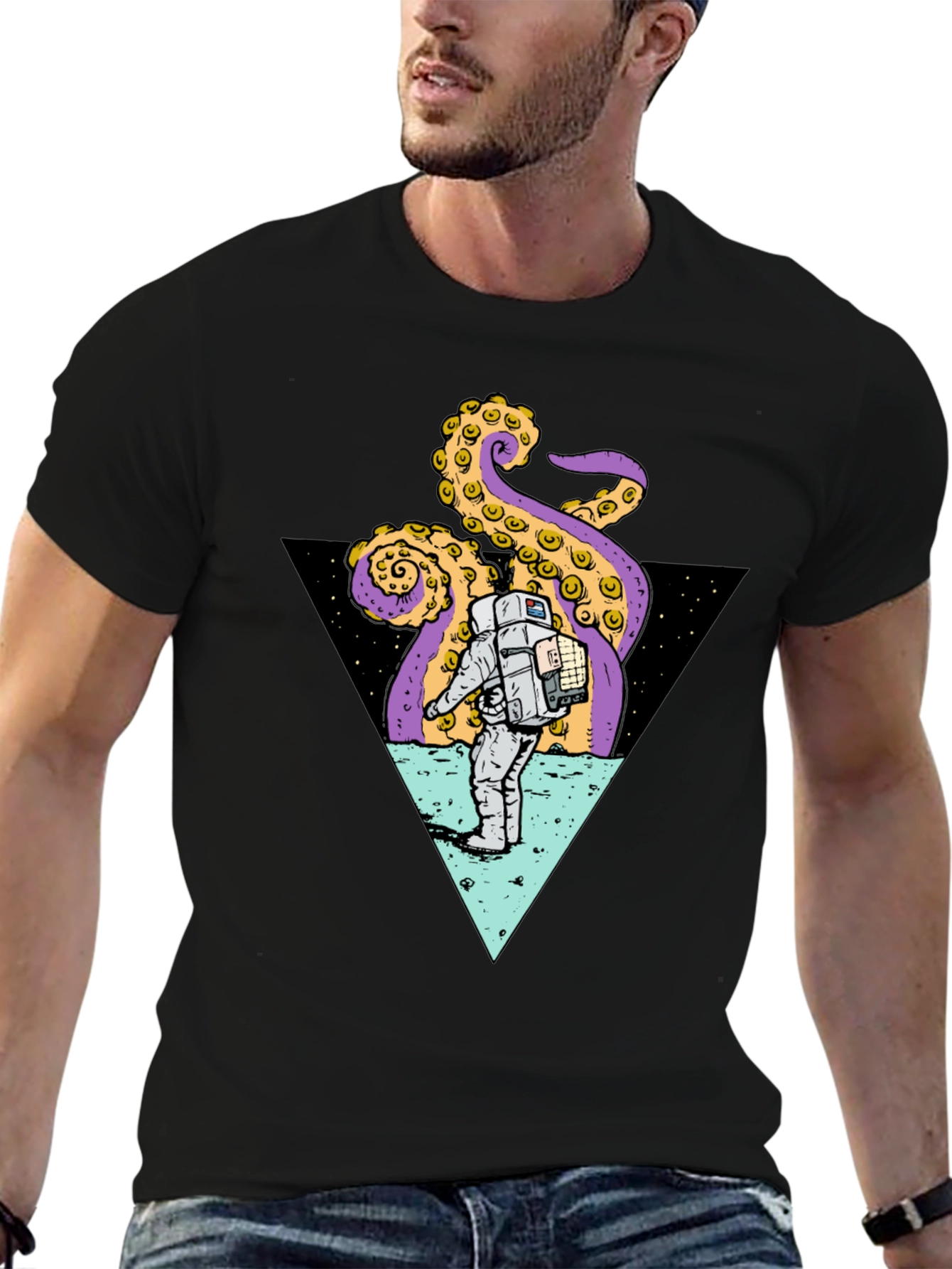 Astronaut & Octopus Triangle Graphic Tee