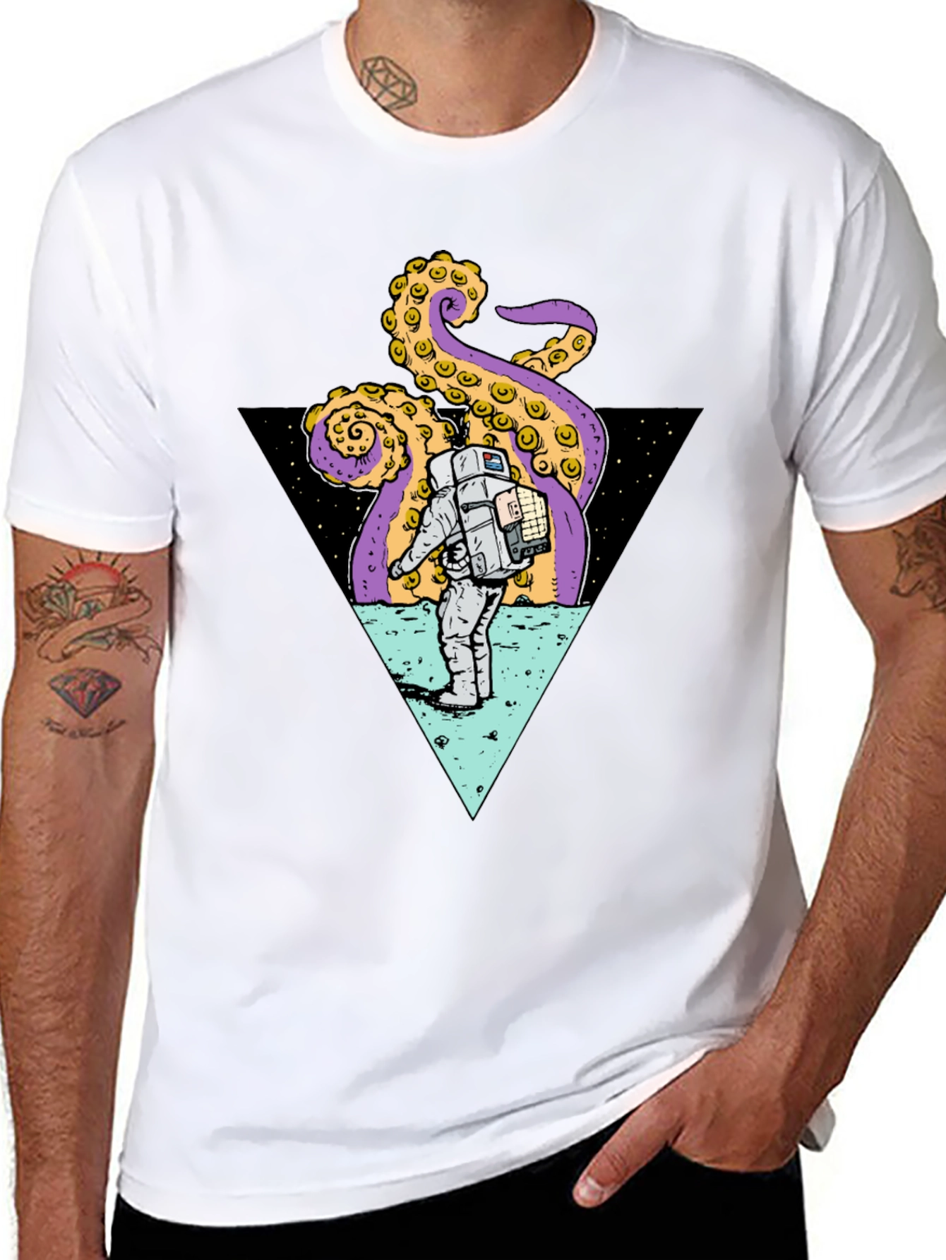 Astronaut & Octopus Triangle Graphic Tee