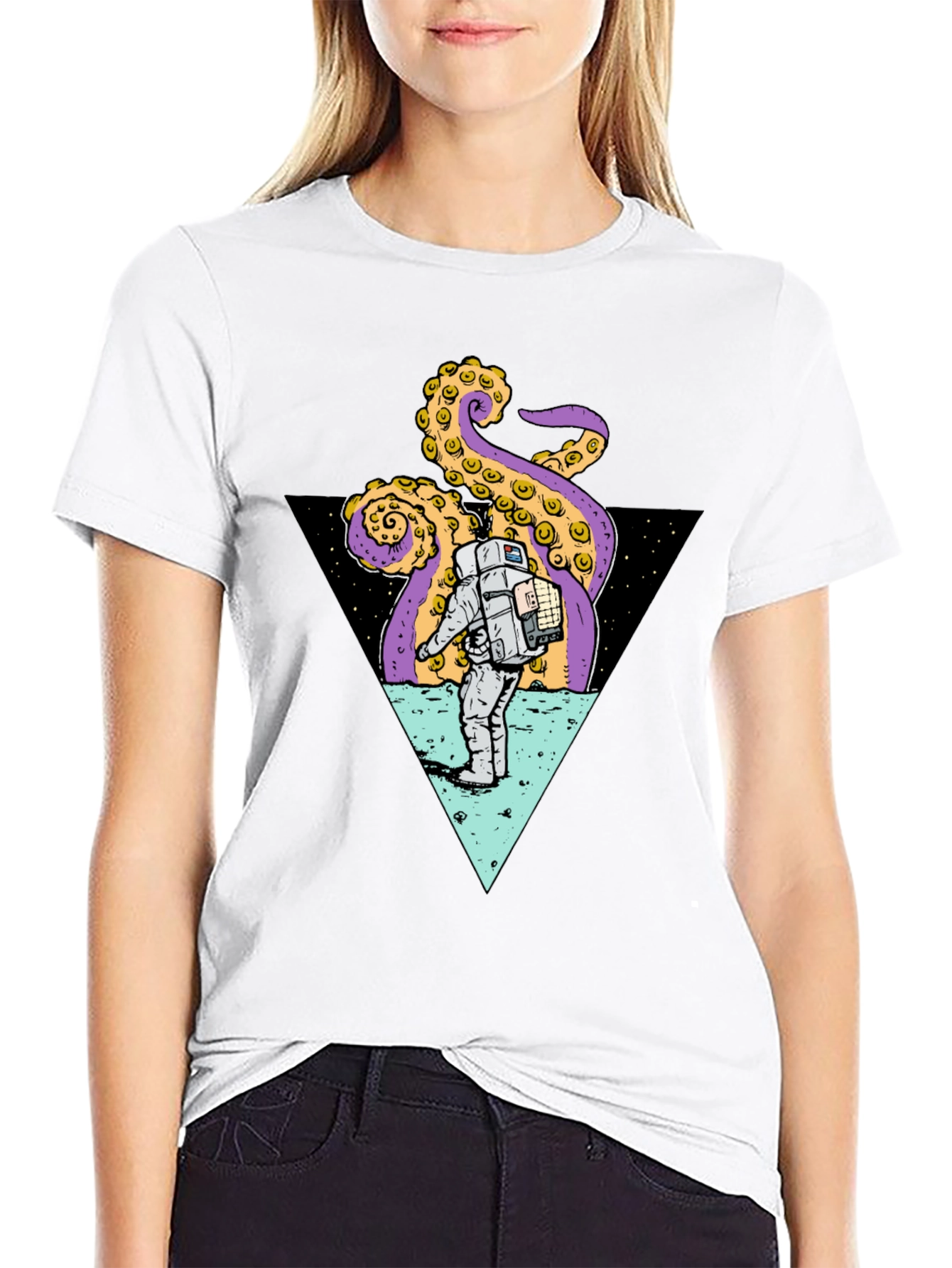 Astronaut & Octopus Triangle Graphic Tee