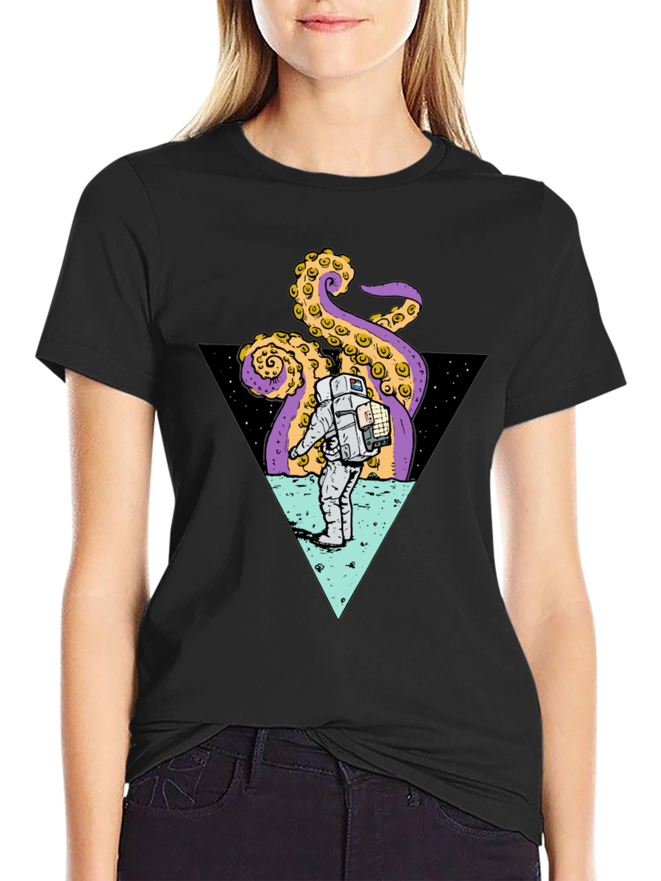 Astronaut & Octopus Triangle Graphic Tee
