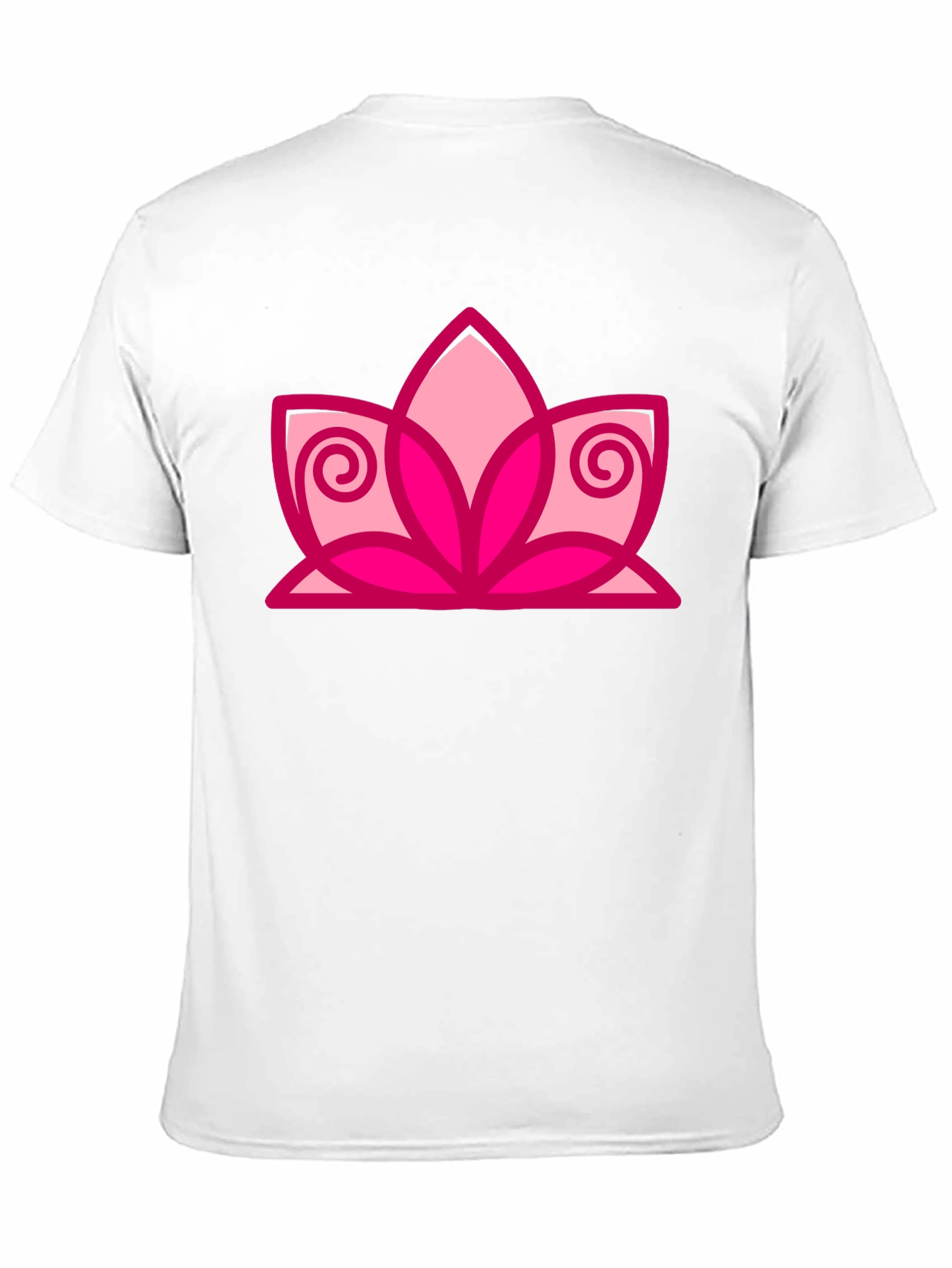 Black T-Shirt with Pink Lotus Flower Design
