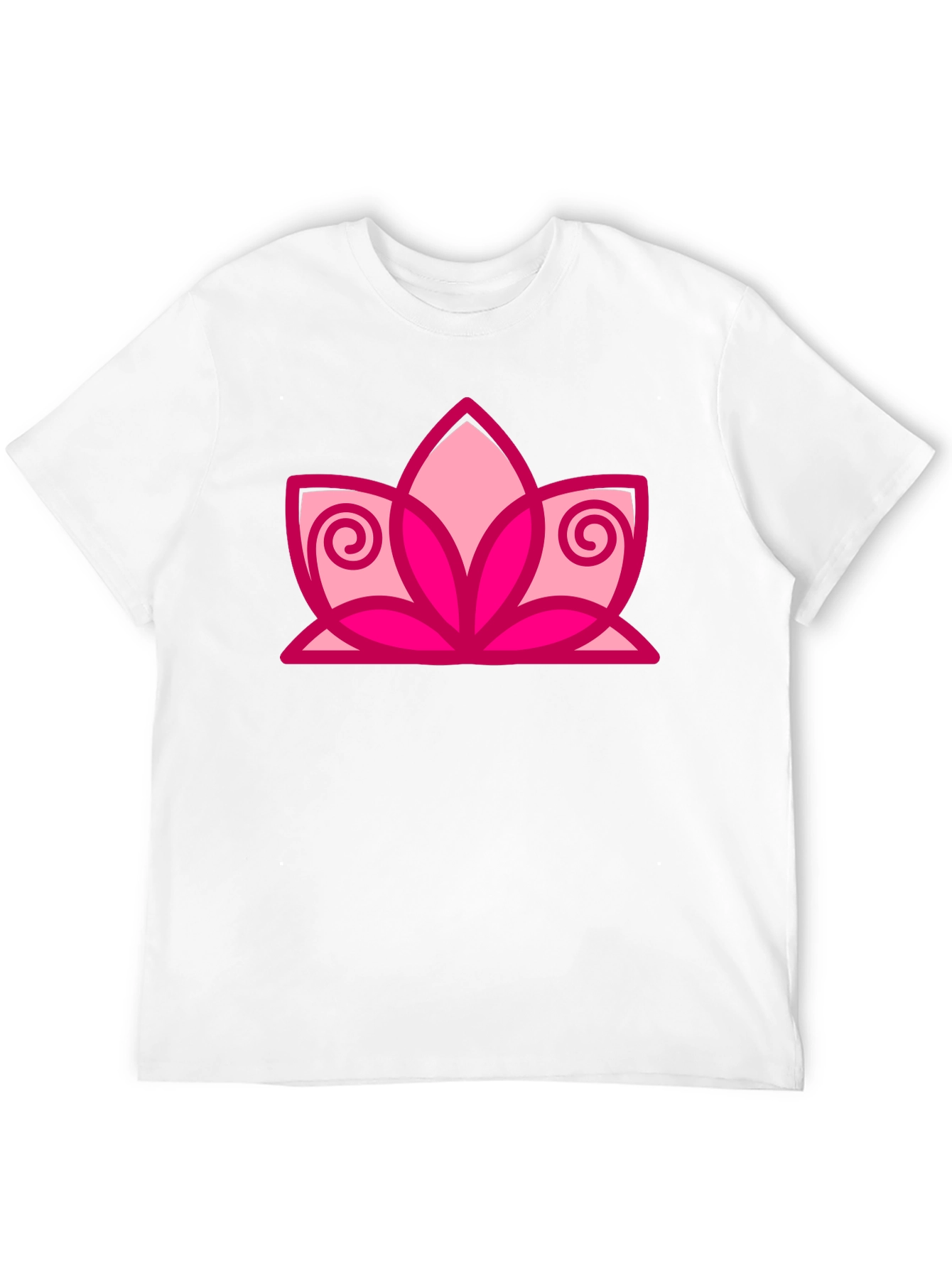Black T-Shirt with Pink Lotus Flower Design
