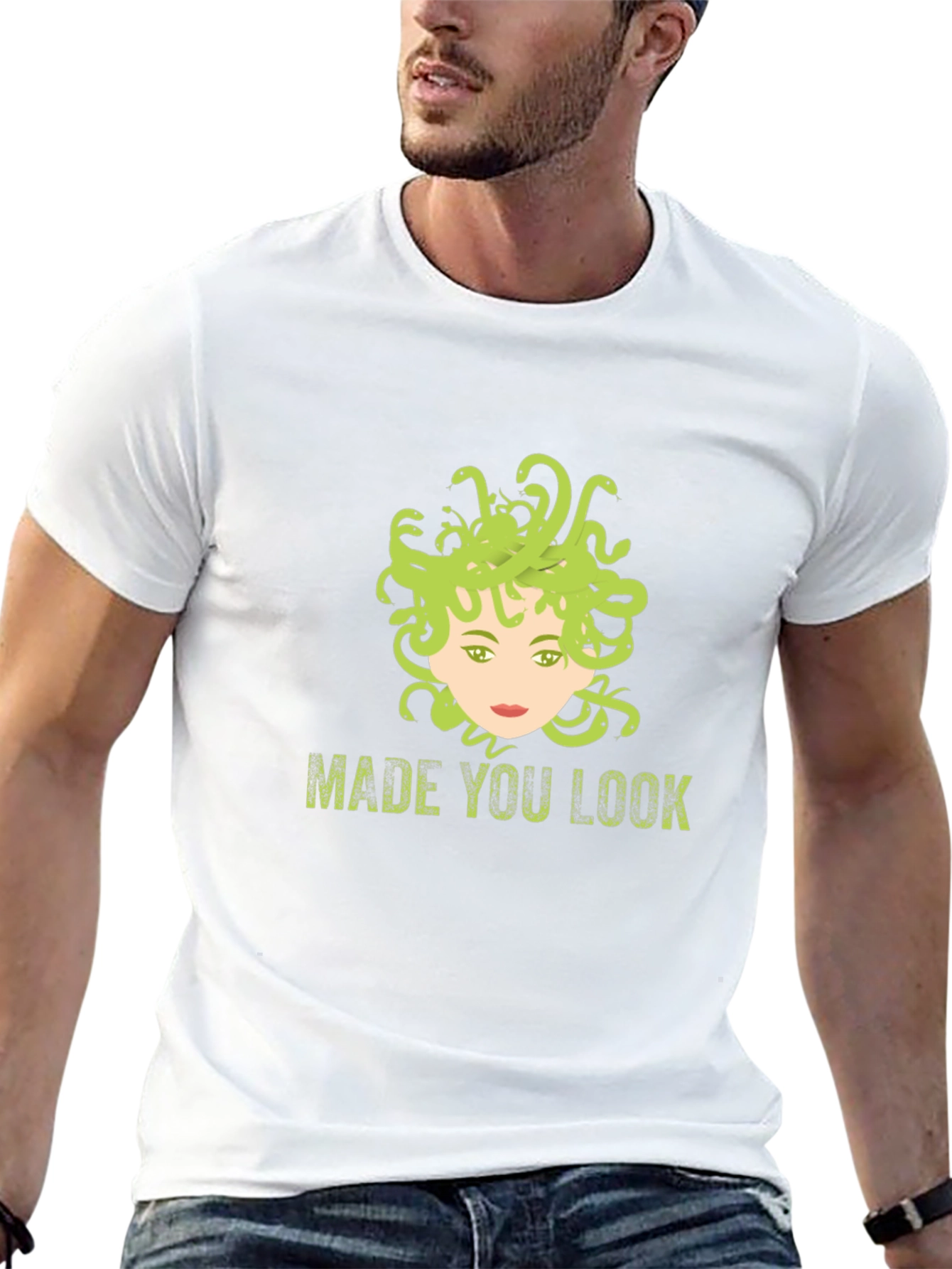Medusa Made You Look Graphic Tee - Black