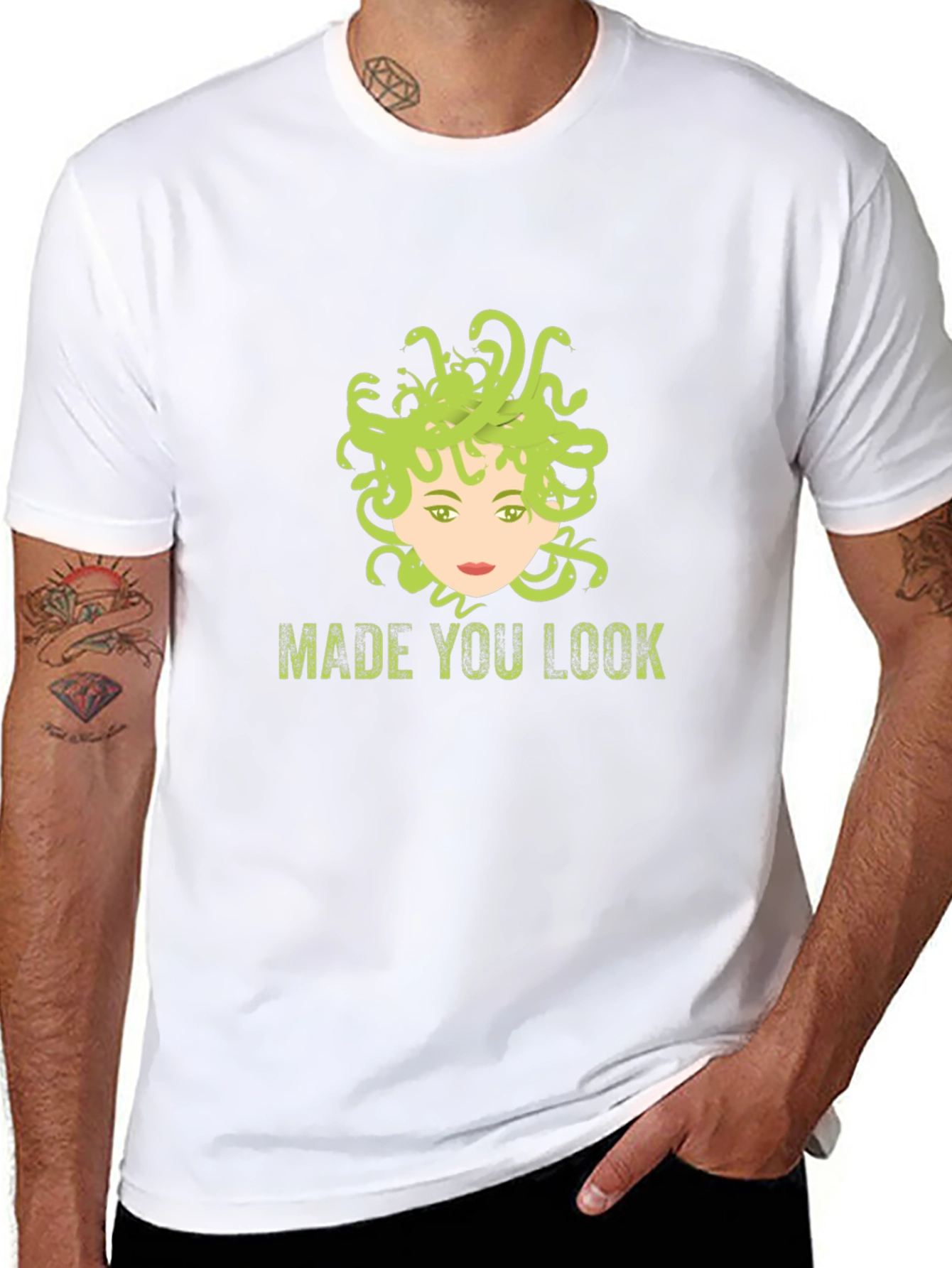 Medusa Made You Look Graphic Tee - Black