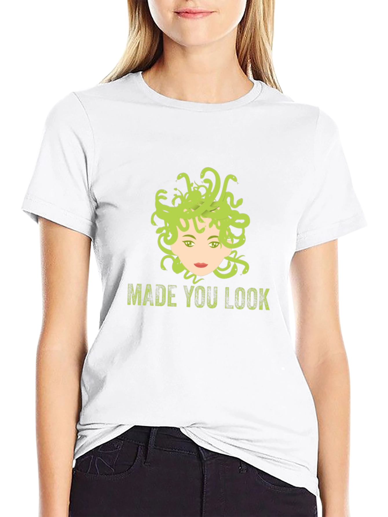 Medusa Made You Look Graphic Tee - Black