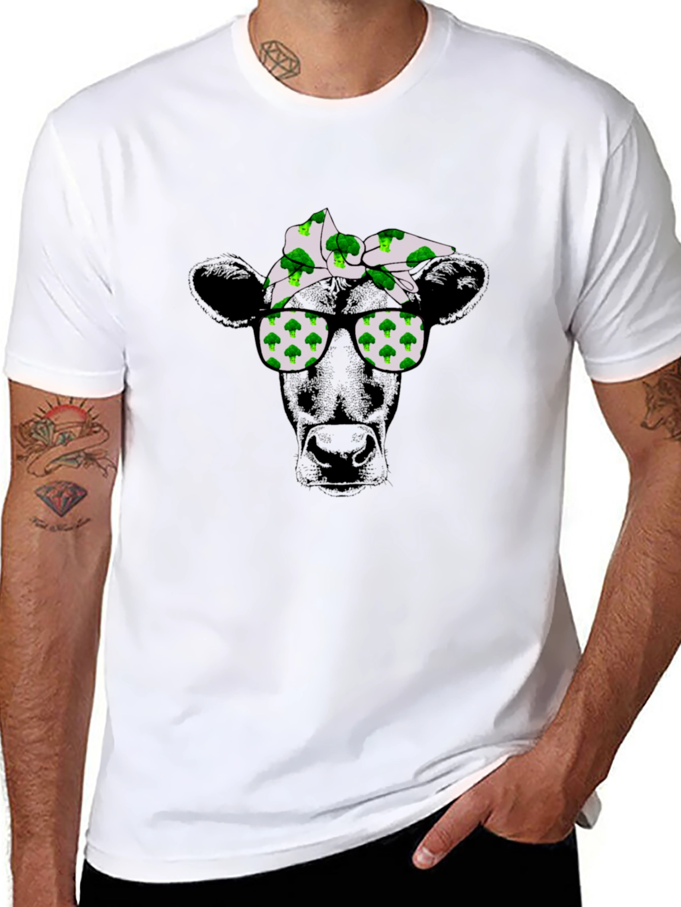 Cool Cow Broccoli Bandana T-Shirt