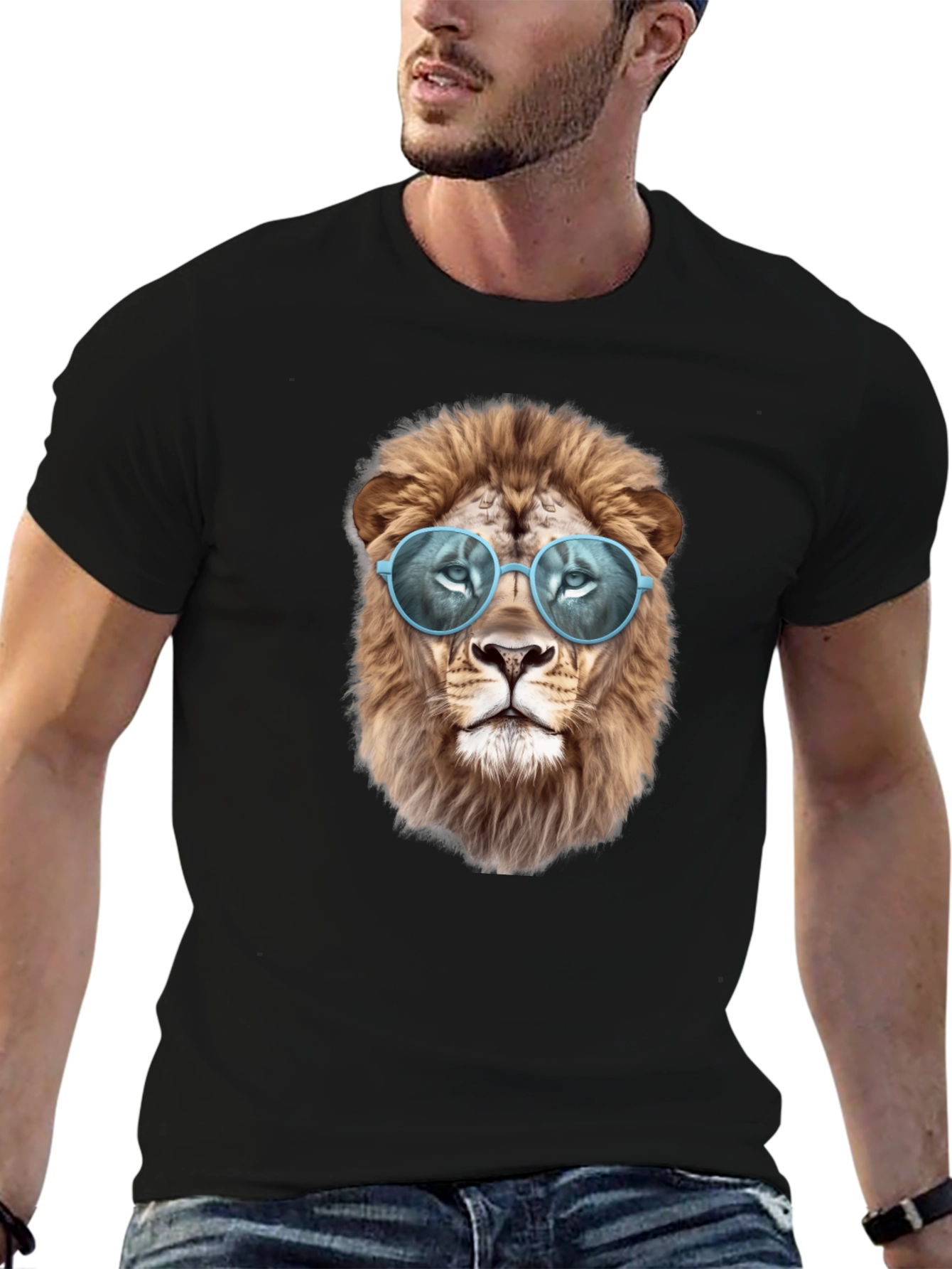 Cool Lion Graphic T-Shirt - Black