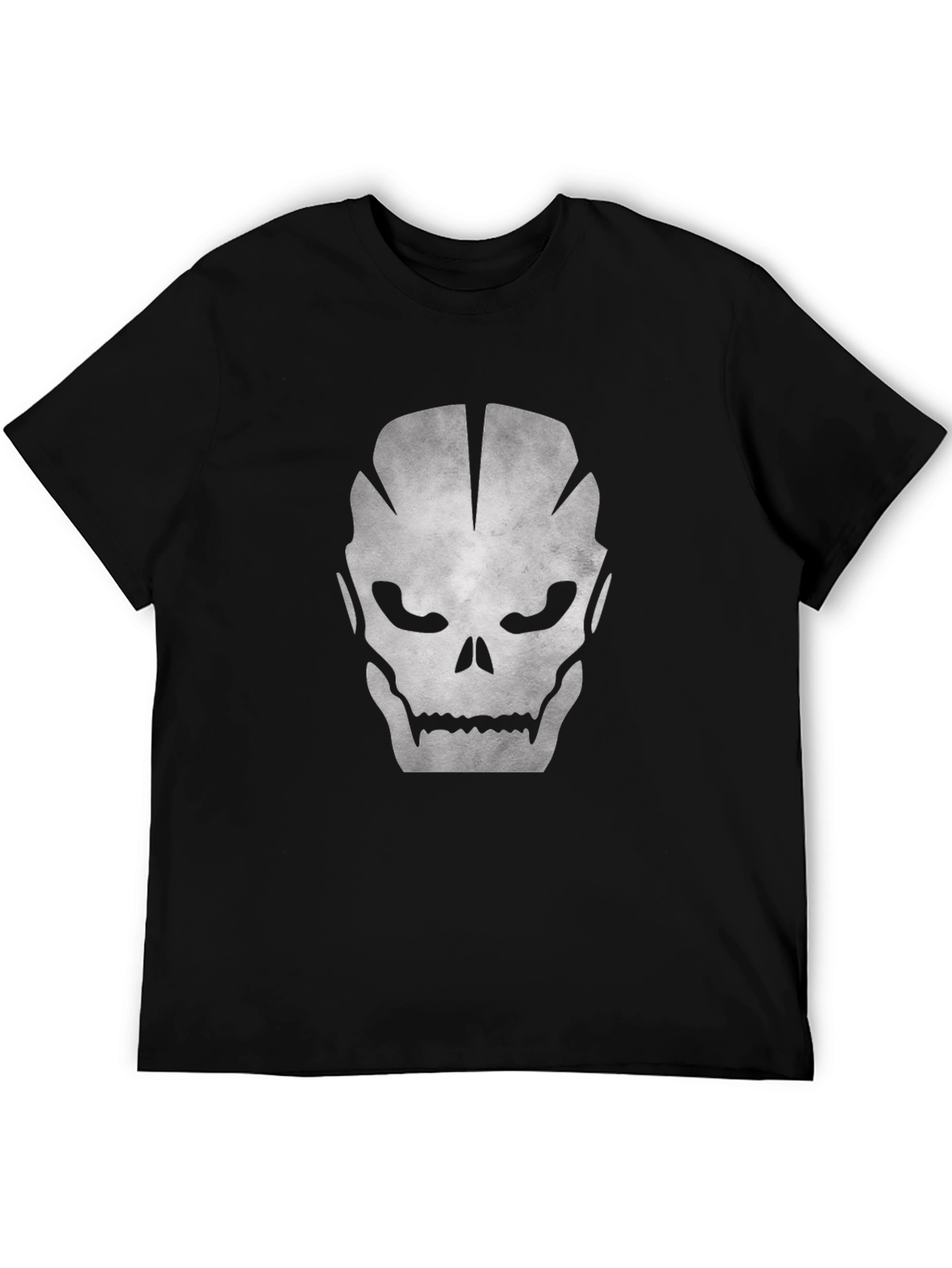 Skull Graphic Black Cotton Tee for Men