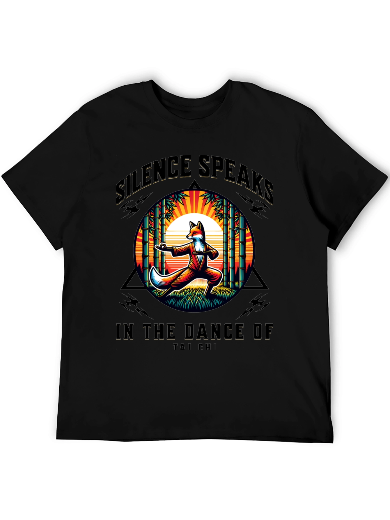 Silence Speaks Tai Chi Fox Graphic T-Shirt