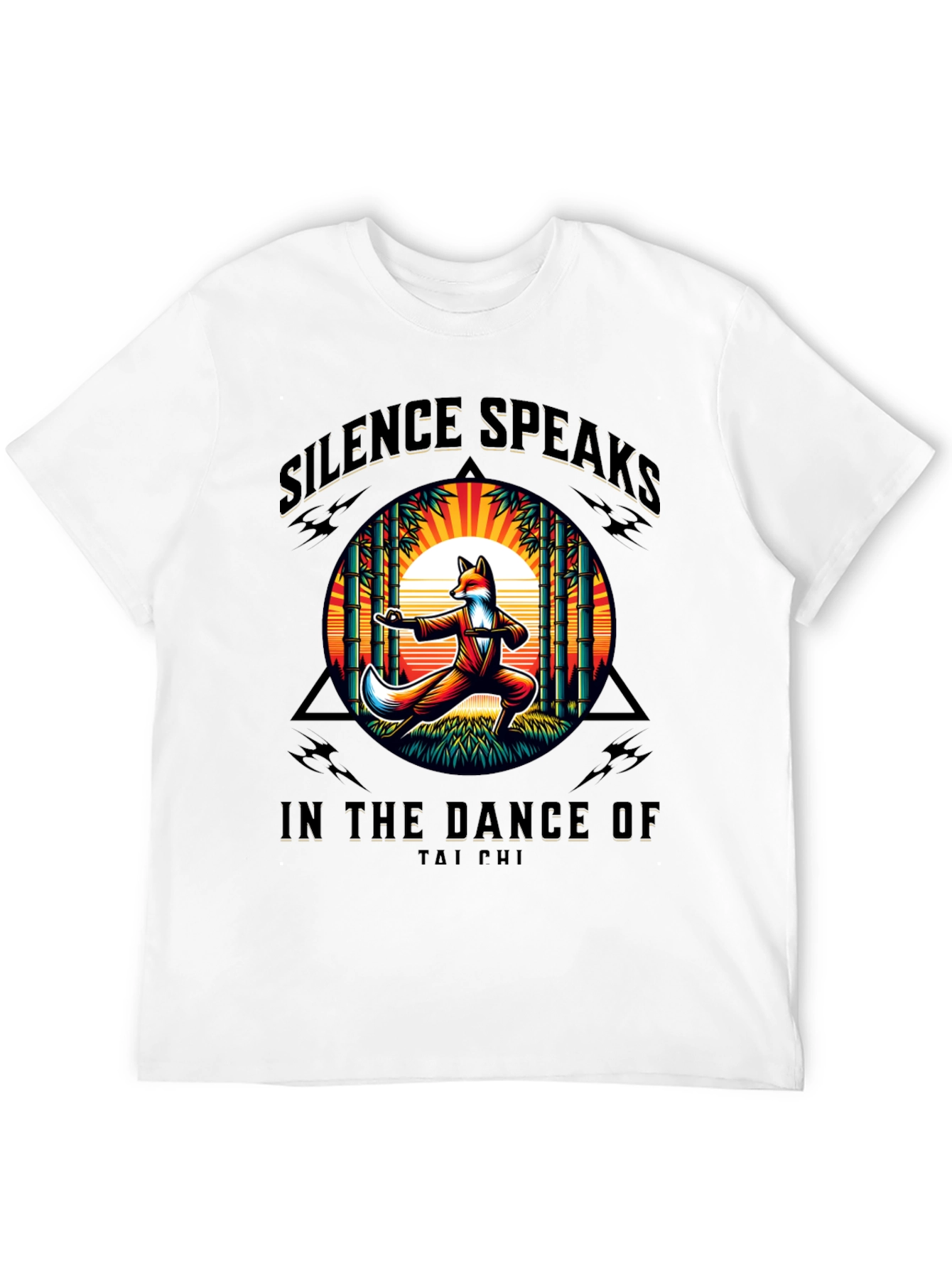 Silence Speaks Tai Chi Fox Graphic T-Shirt
