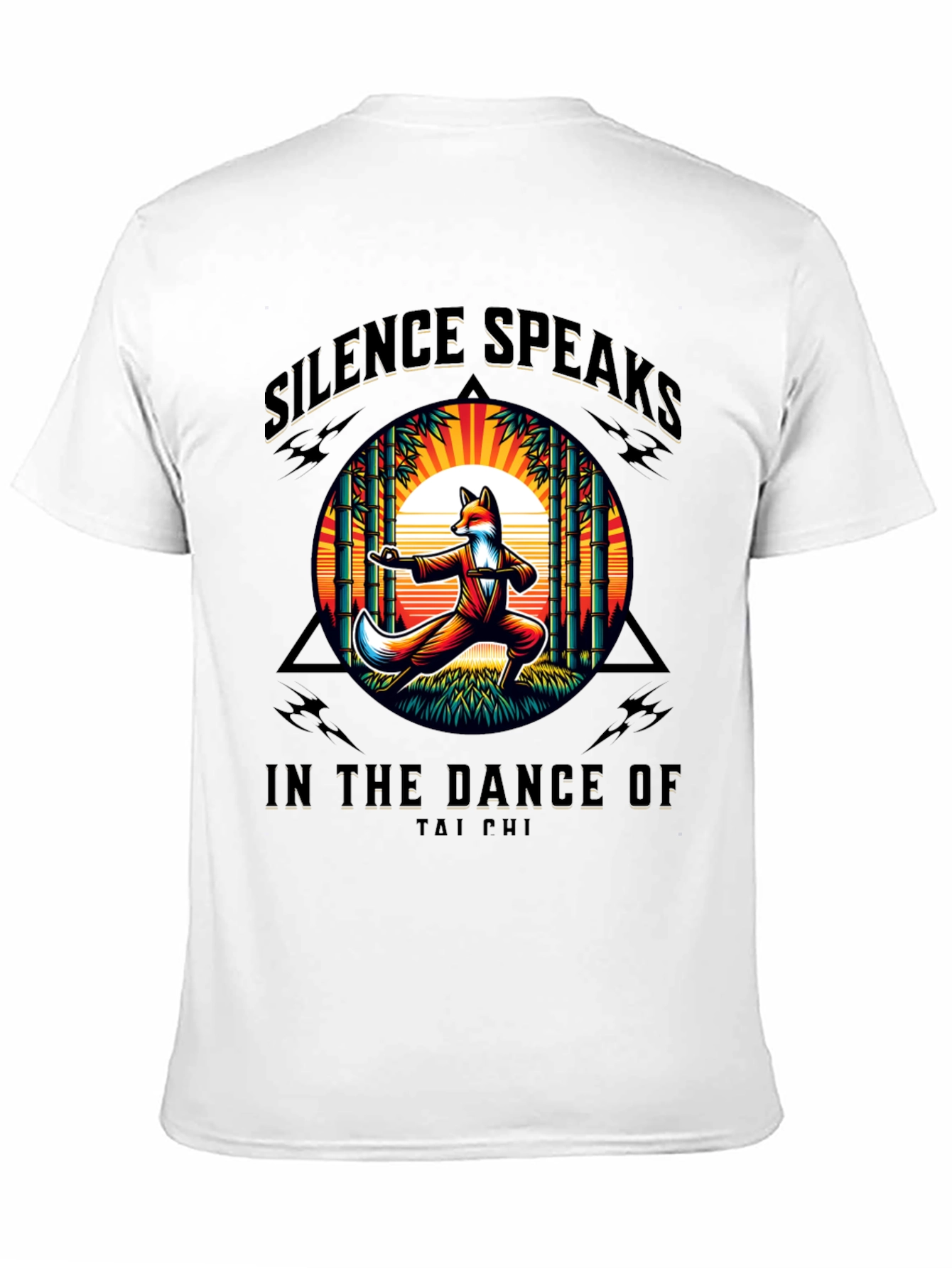 Silence Speaks Tai Chi Fox Graphic T-Shirt