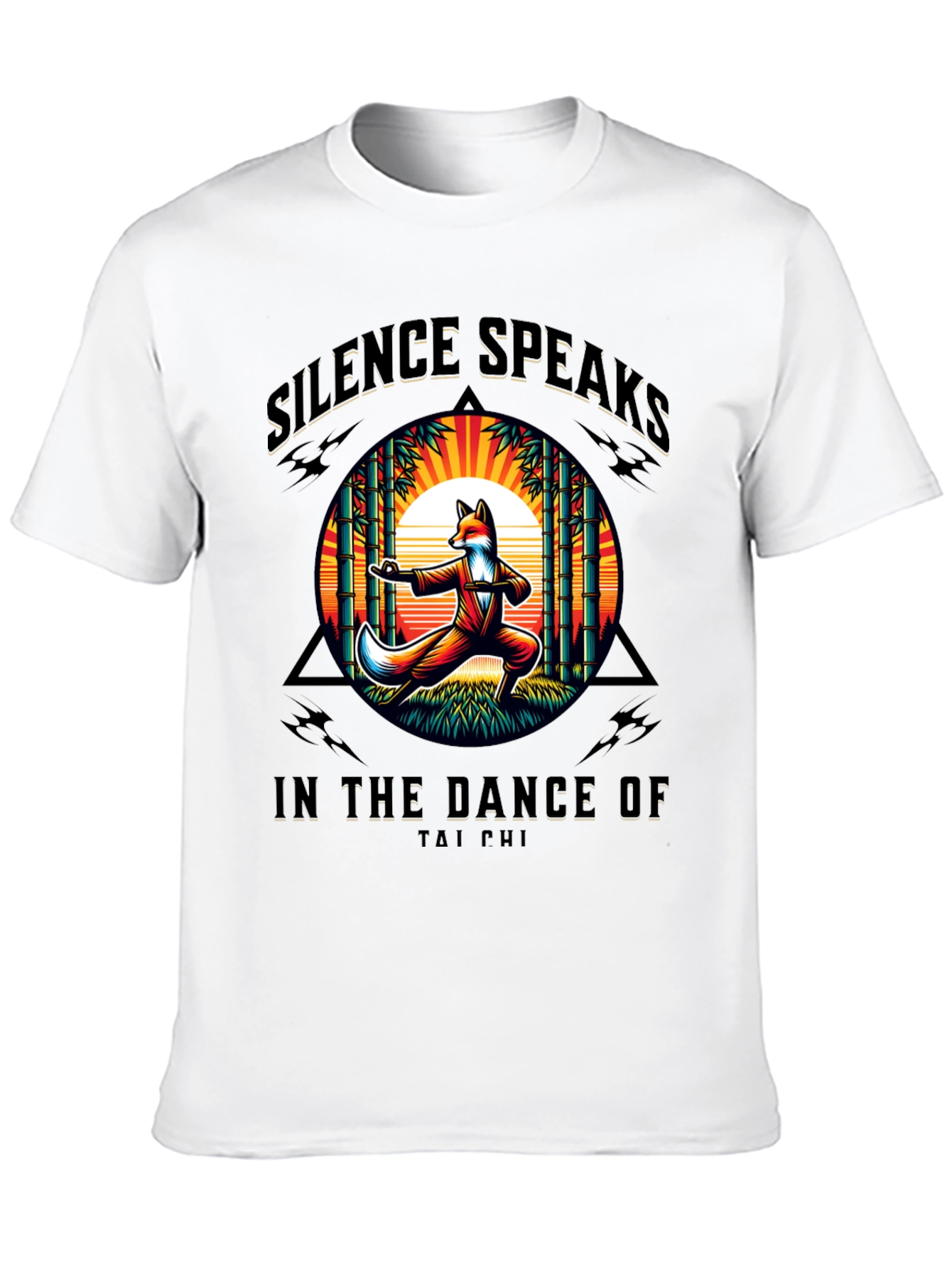Silence Speaks Tai Chi Fox Graphic T-Shirt