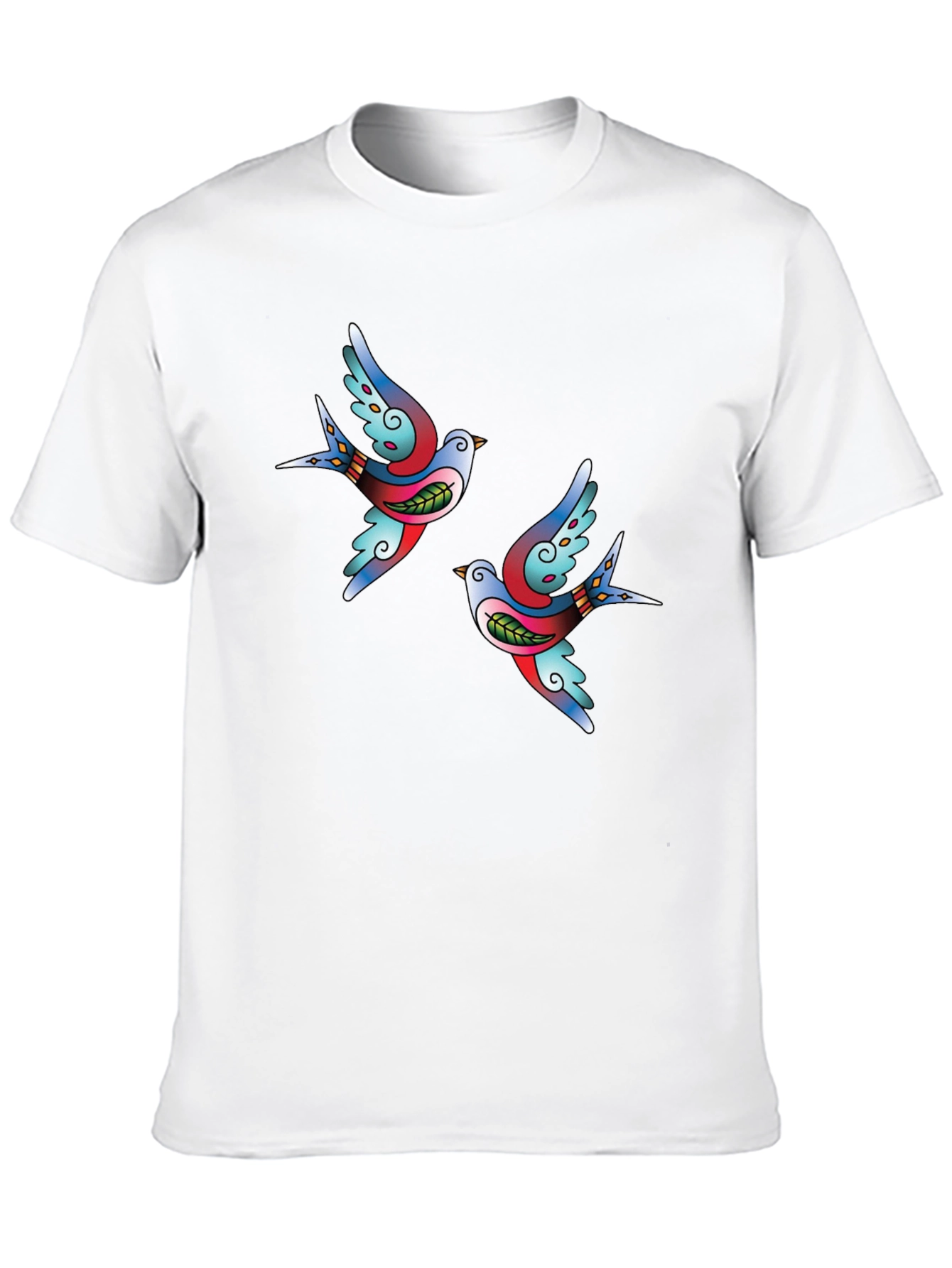 Swallow Tattoo Graphic Black T-Shirt