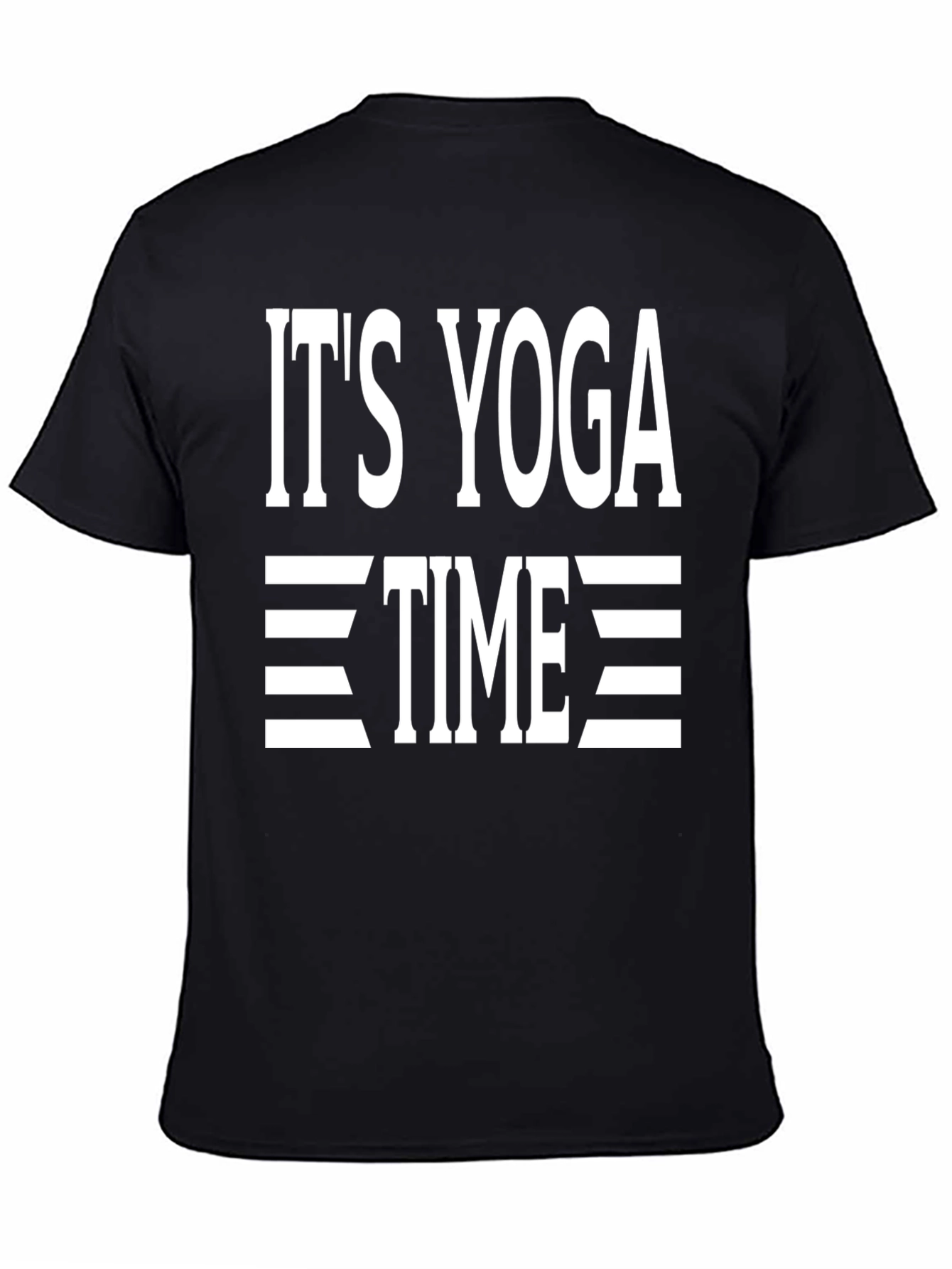 Its Yoga Time Graphic Tee - Black Cotton T-Shirt