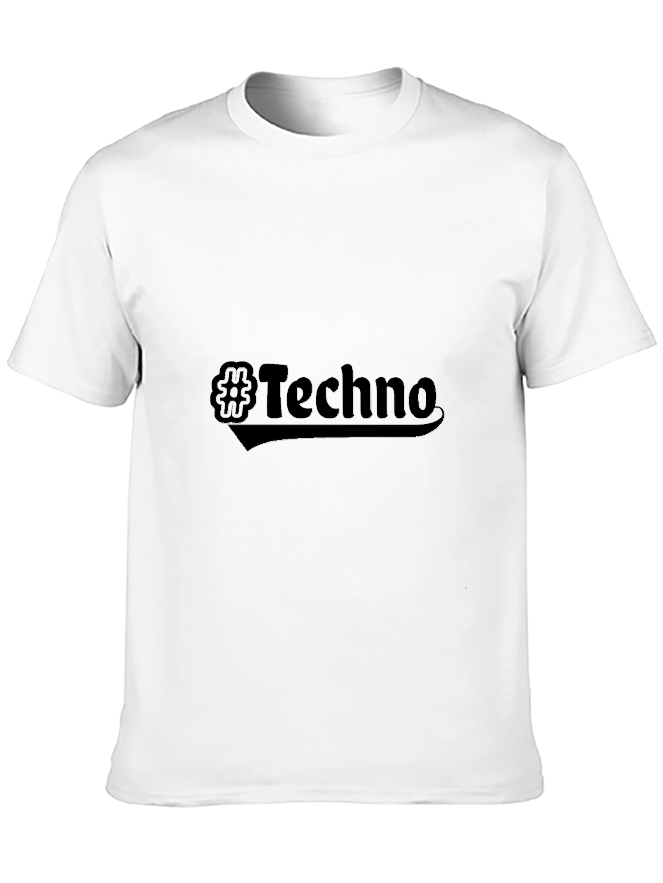 Mens Black Techno Graphic T-Shirt