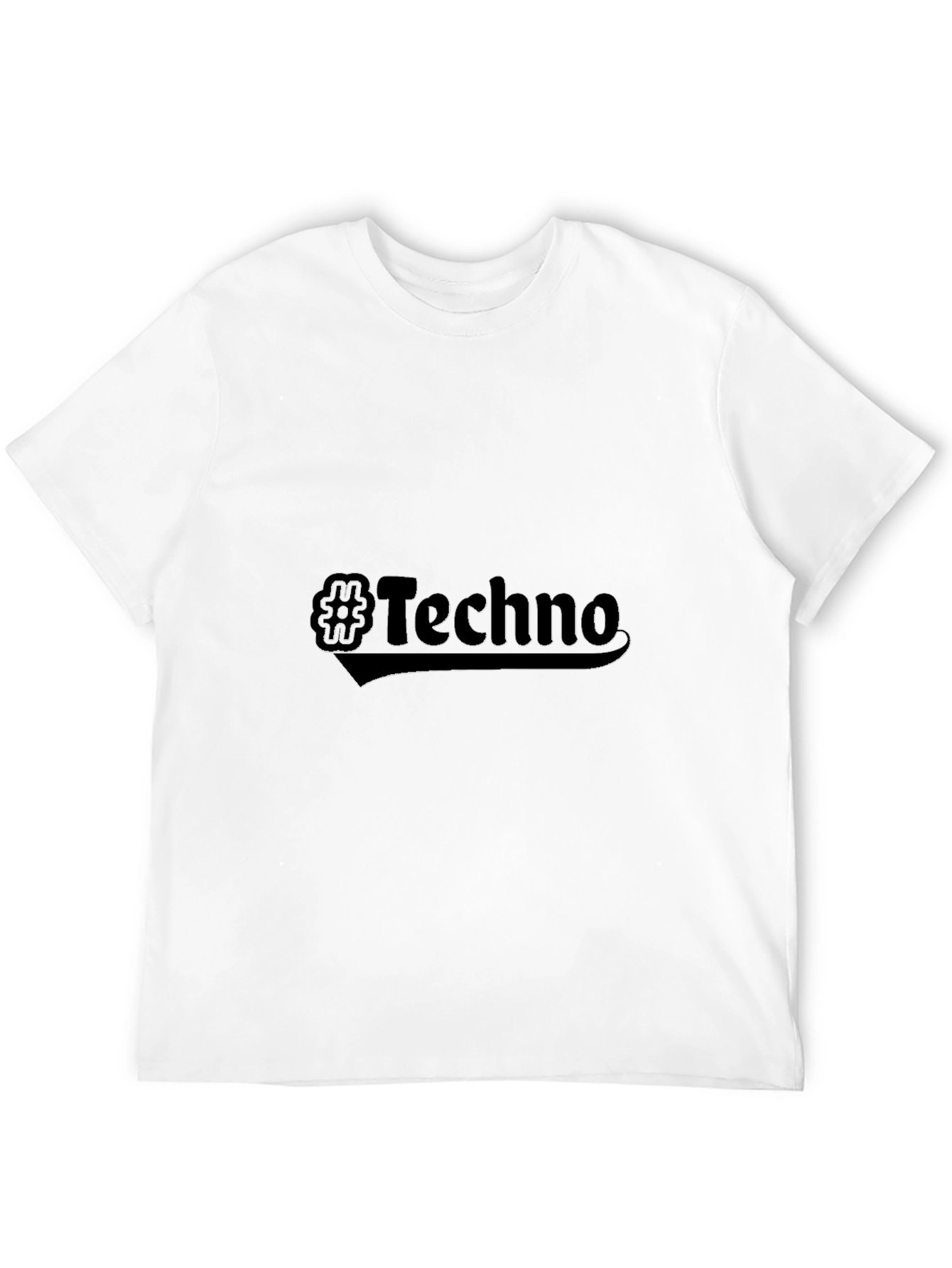 Mens Black Techno Graphic T-Shirt