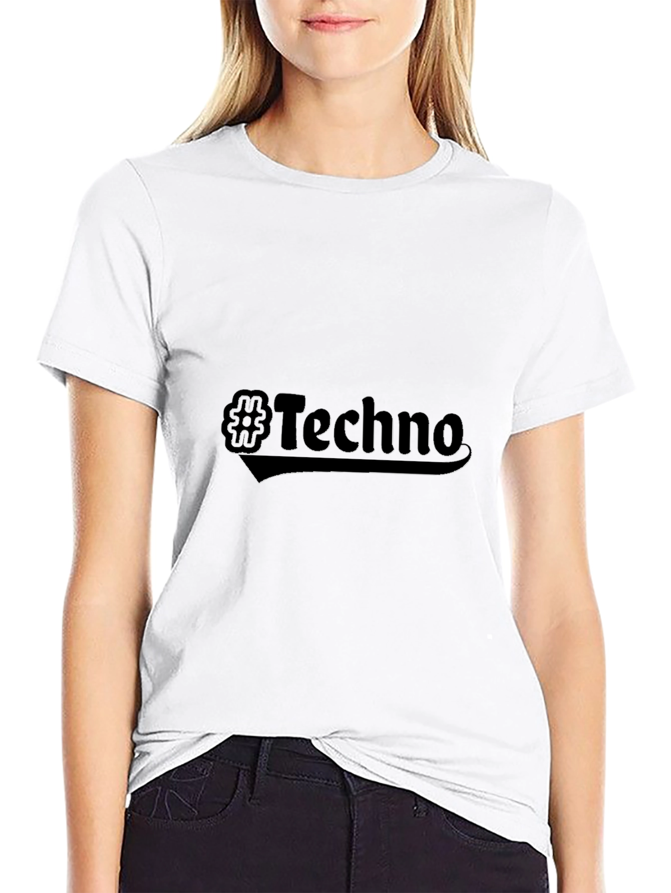 Mens Black Techno Graphic T-Shirt