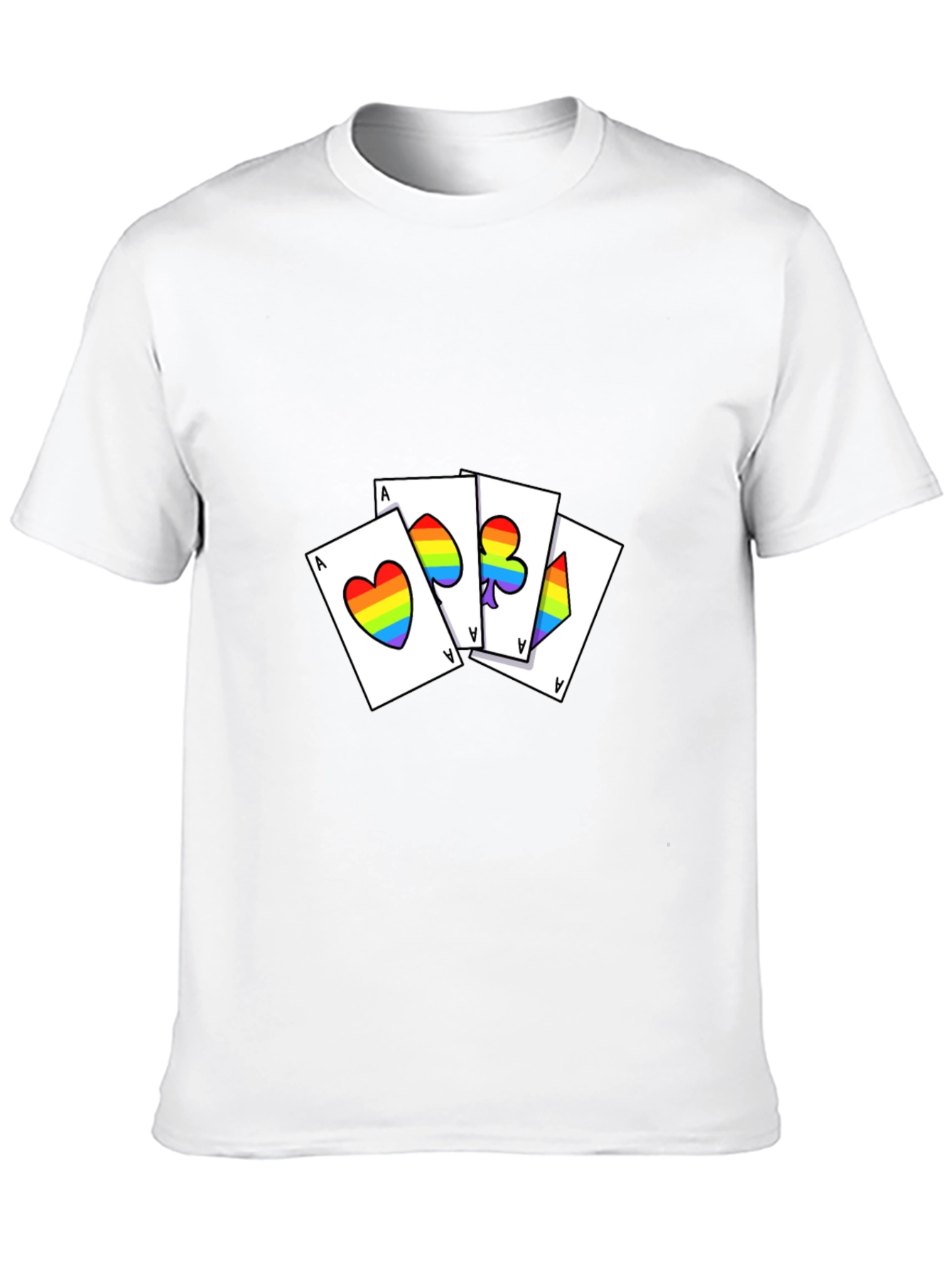 Rainbow Pride Aces Graphic Tee - Black