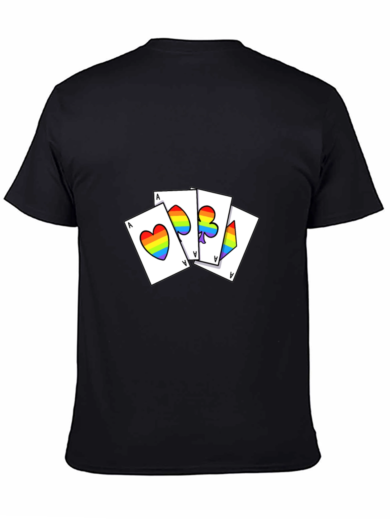Rainbow Pride Aces Graphic Tee - Black
