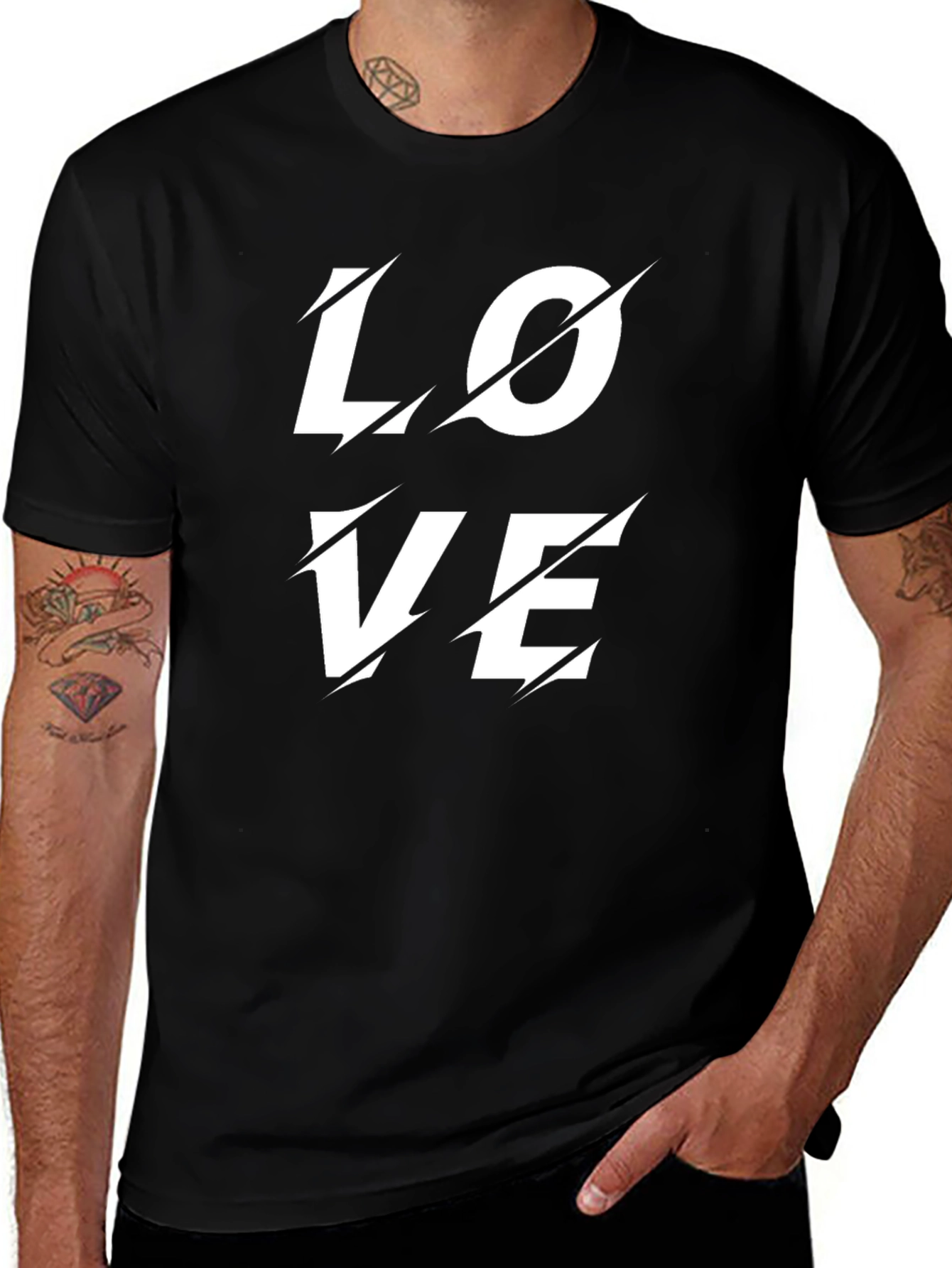 Edgy Love T-Shirt - Black Cotton Graphic Tee