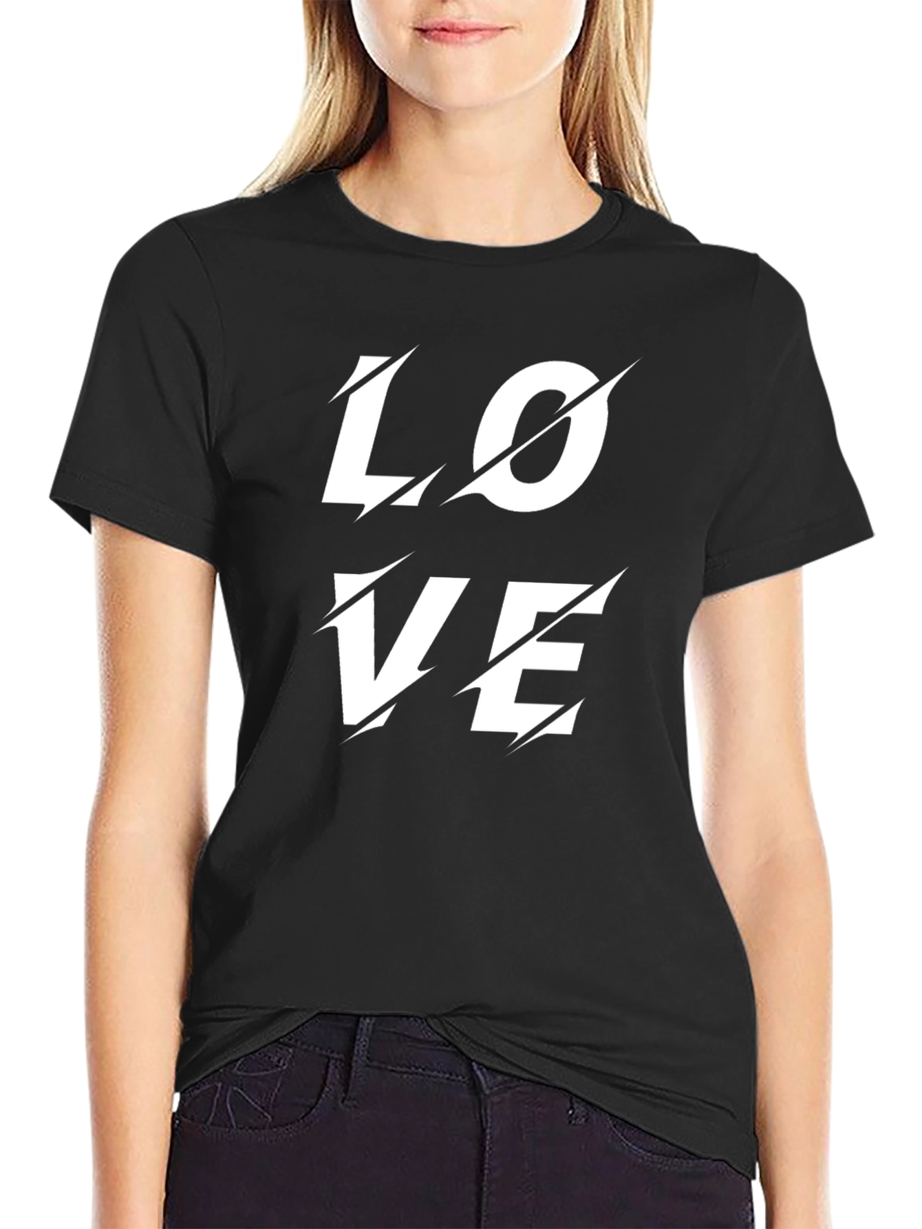 Edgy Love T-Shirt - Black Cotton Graphic Tee