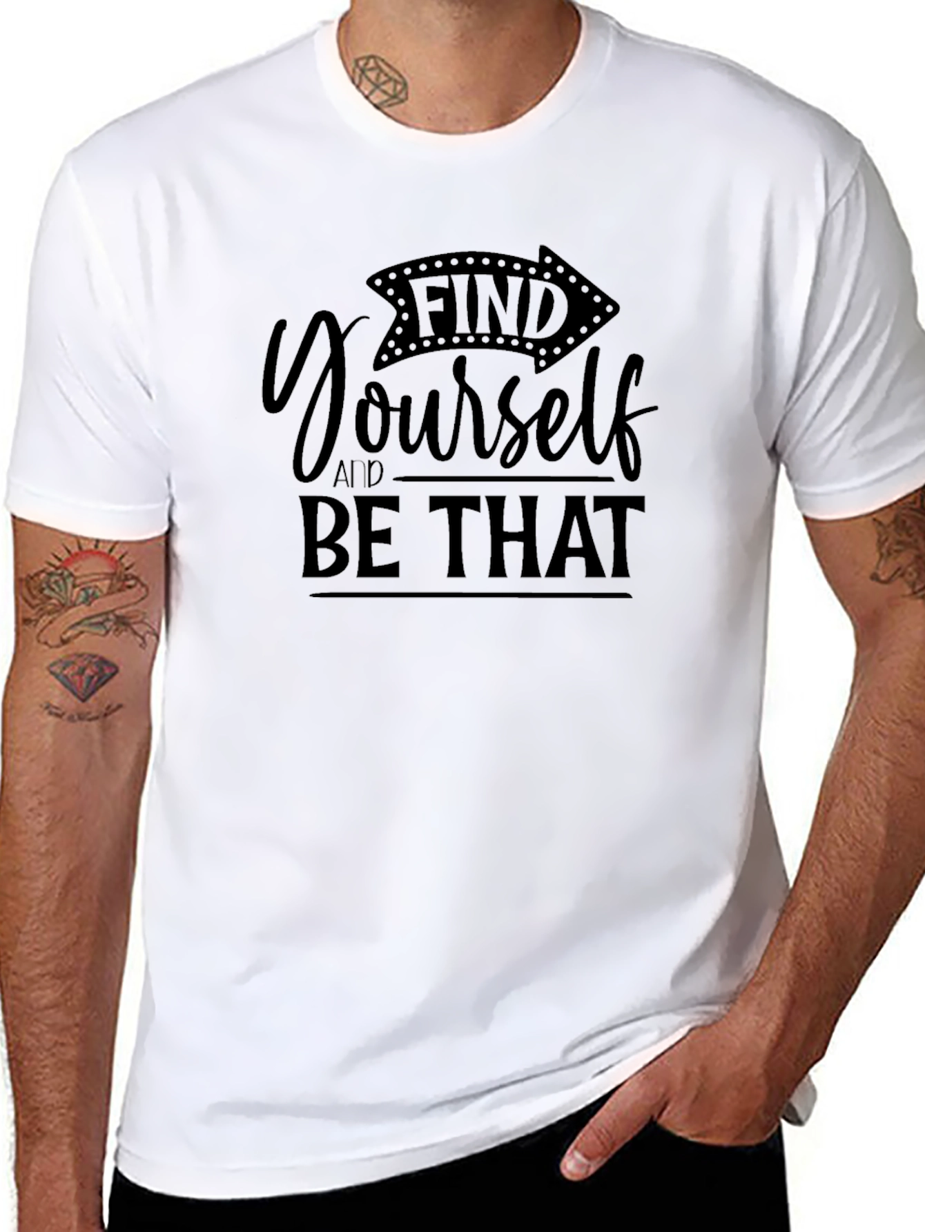 Find Yourself Black Graphic Tee Shirt
