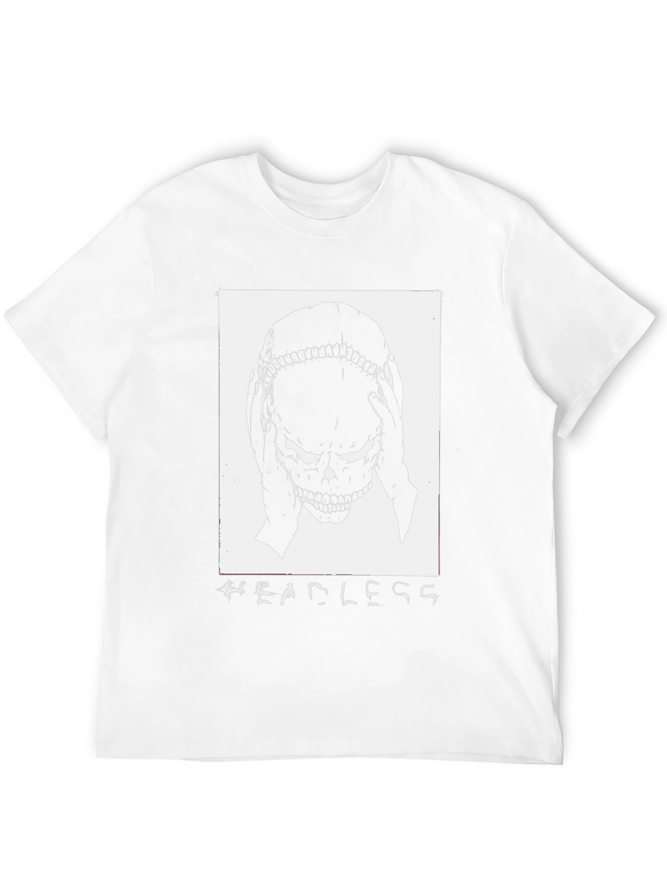 Headless Skull Graphic Tee - Black Cotton T-Shirt