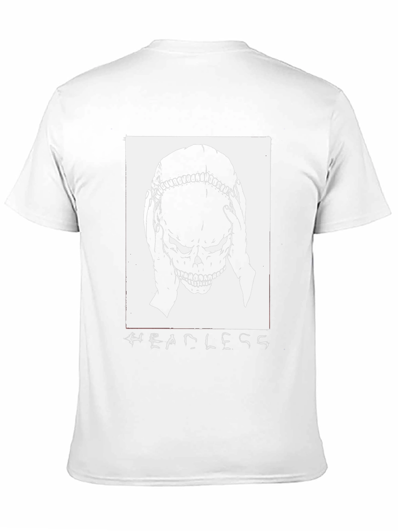 Headless Skull Graphic Tee - Black Cotton T-Shirt