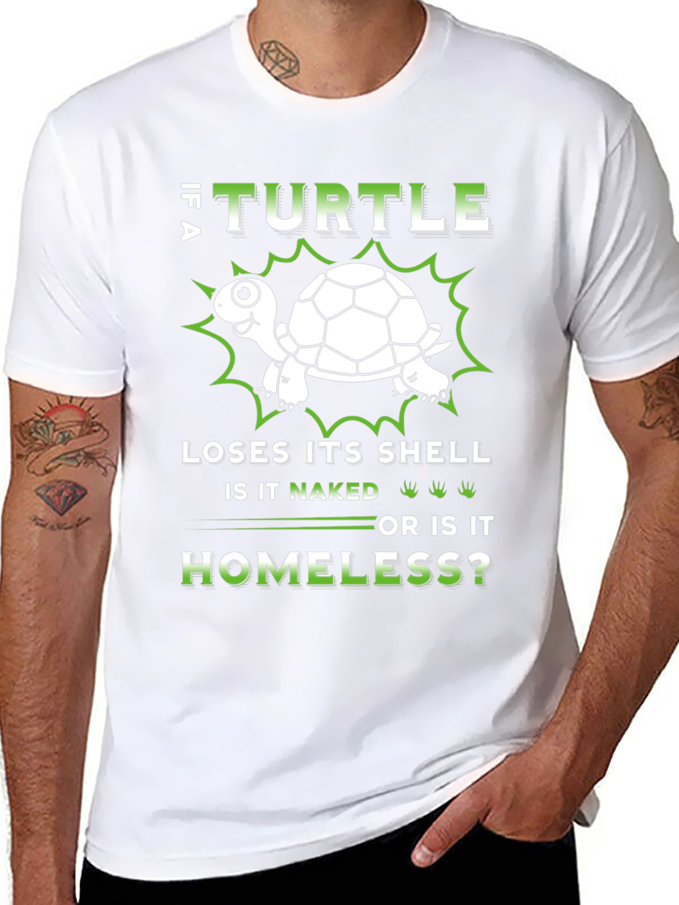 Turtle Humor T-Shirt - Naked or Homeless?