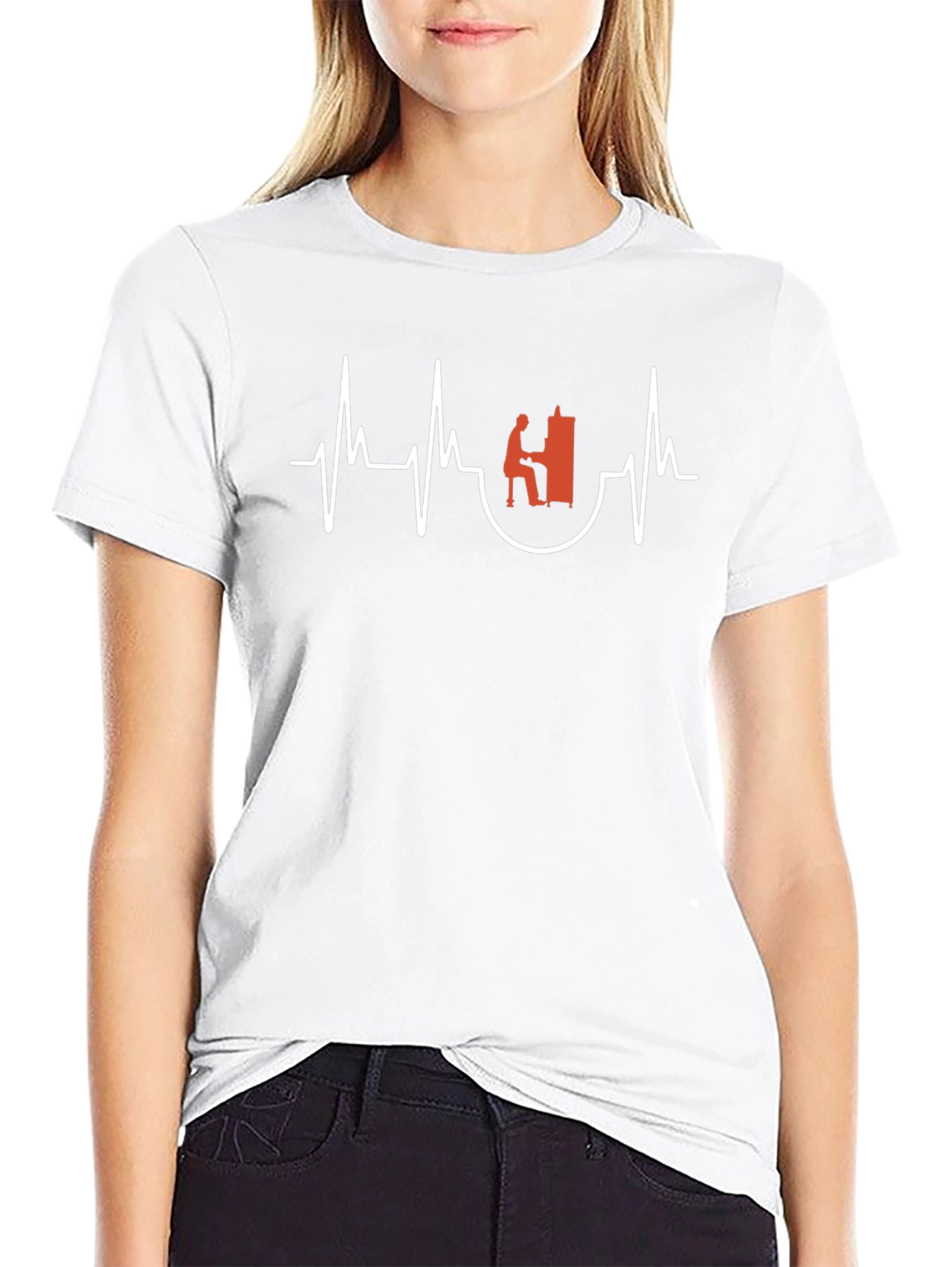 Piano Heartbeat T-Shirt - Musician Tee