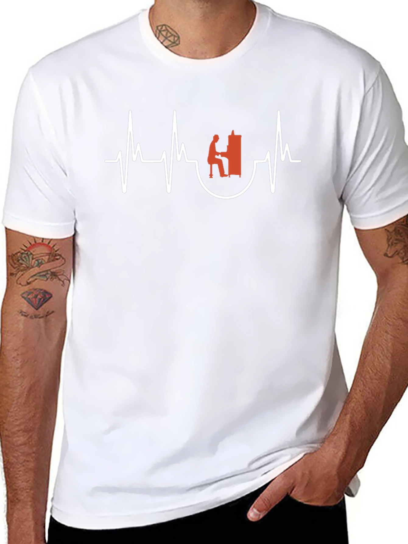 Piano Heartbeat T-Shirt - Musician Tee