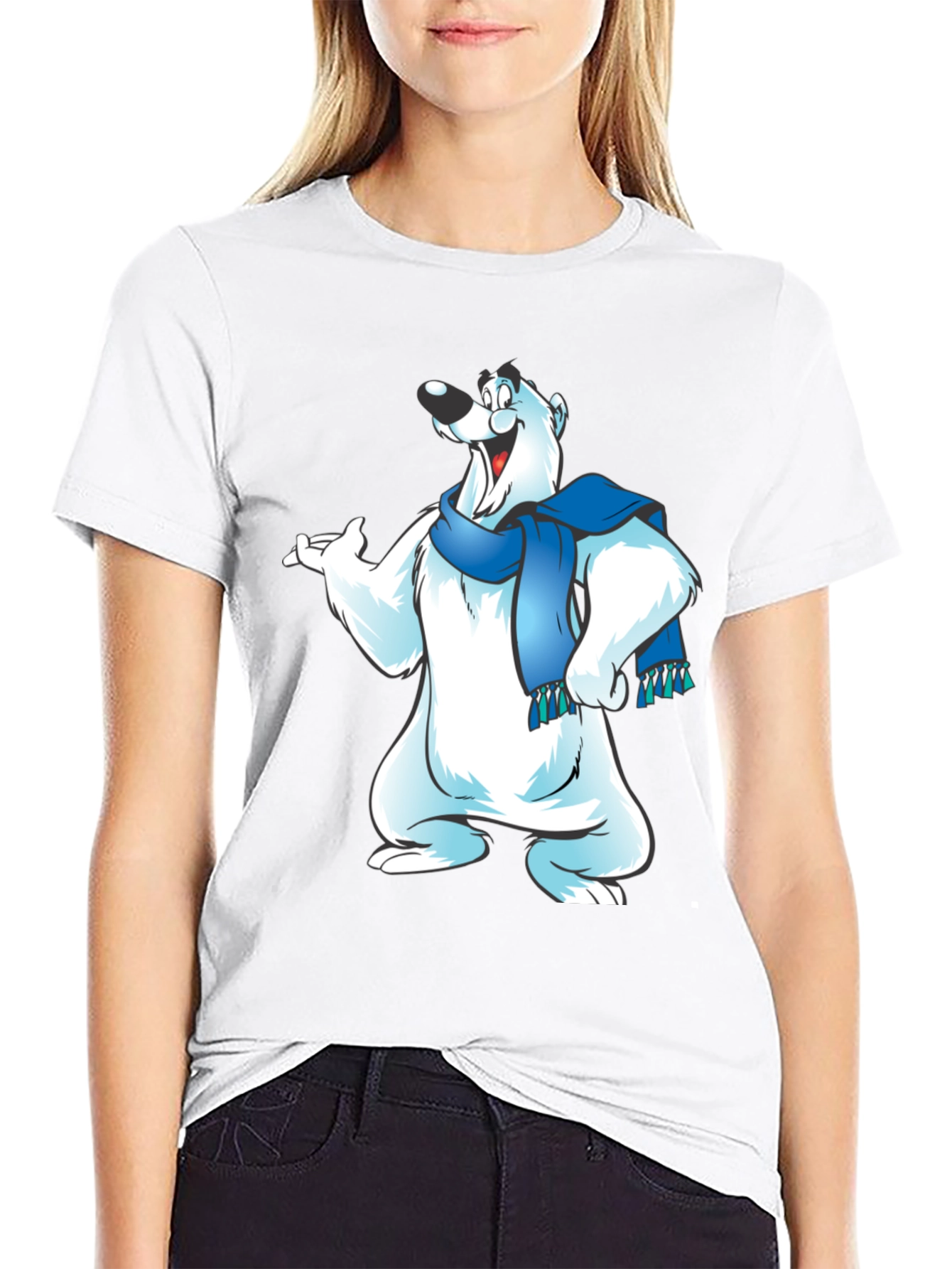 Cool Bear Graphic Tee - Black Cotton Blend