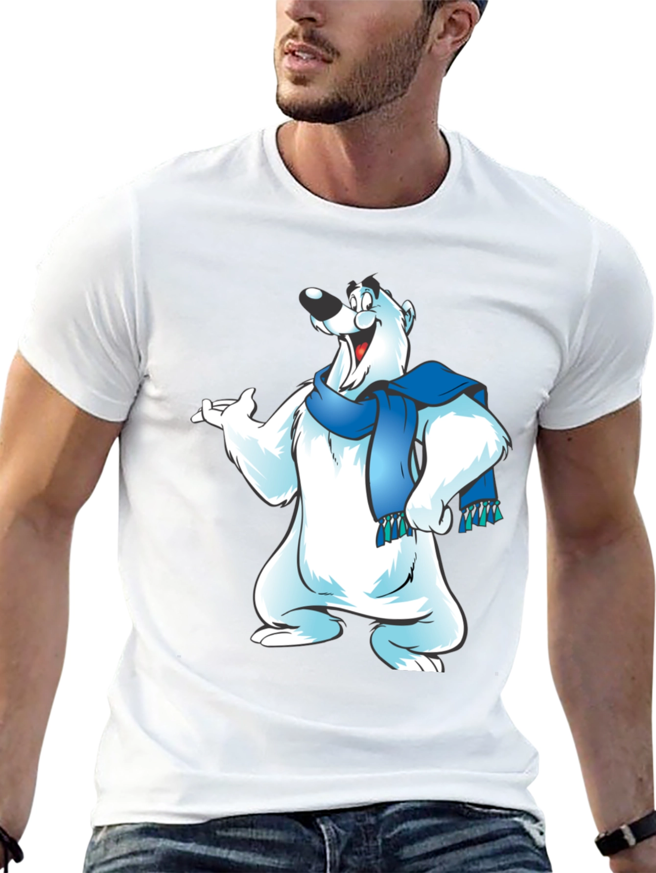 Cool Bear Graphic Tee - Black Cotton Blend