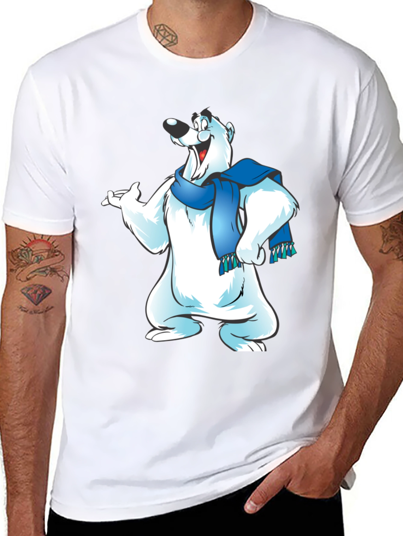 Cool Bear Graphic Tee - Black Cotton Blend
