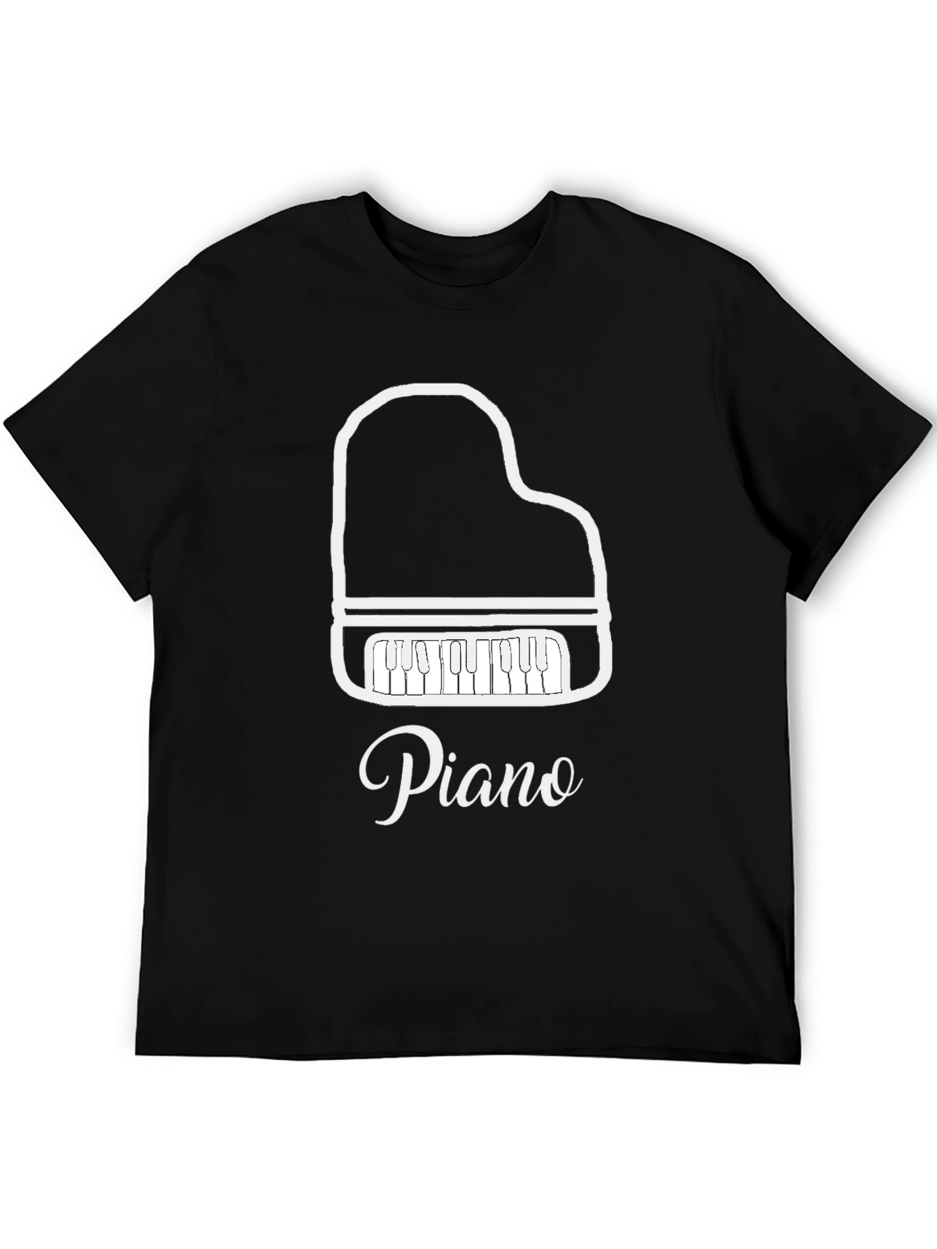 Piano Graphic Tee - Music Lovers Black T-Shirt