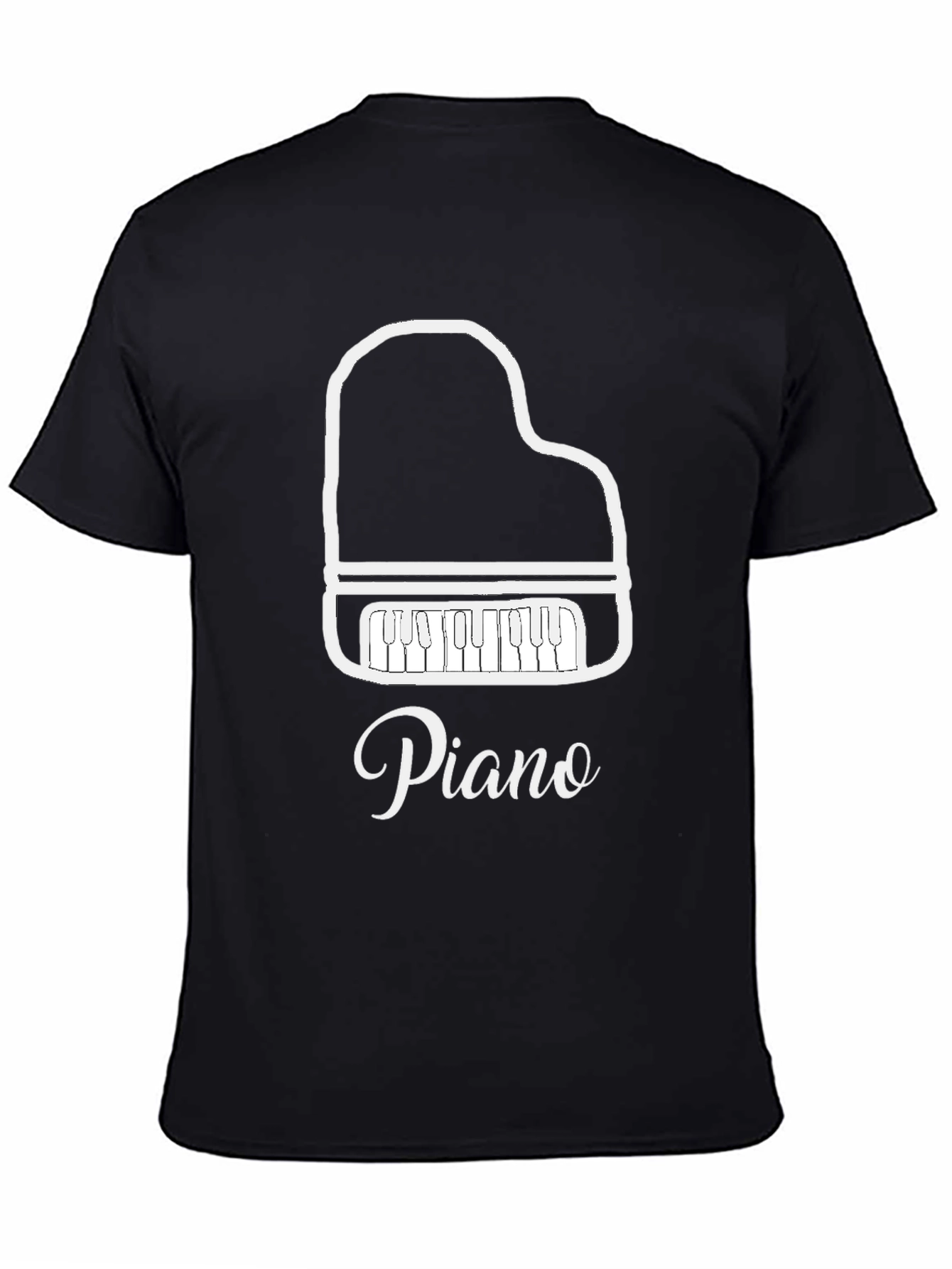 Piano Graphic Tee - Music Lovers Black T-Shirt