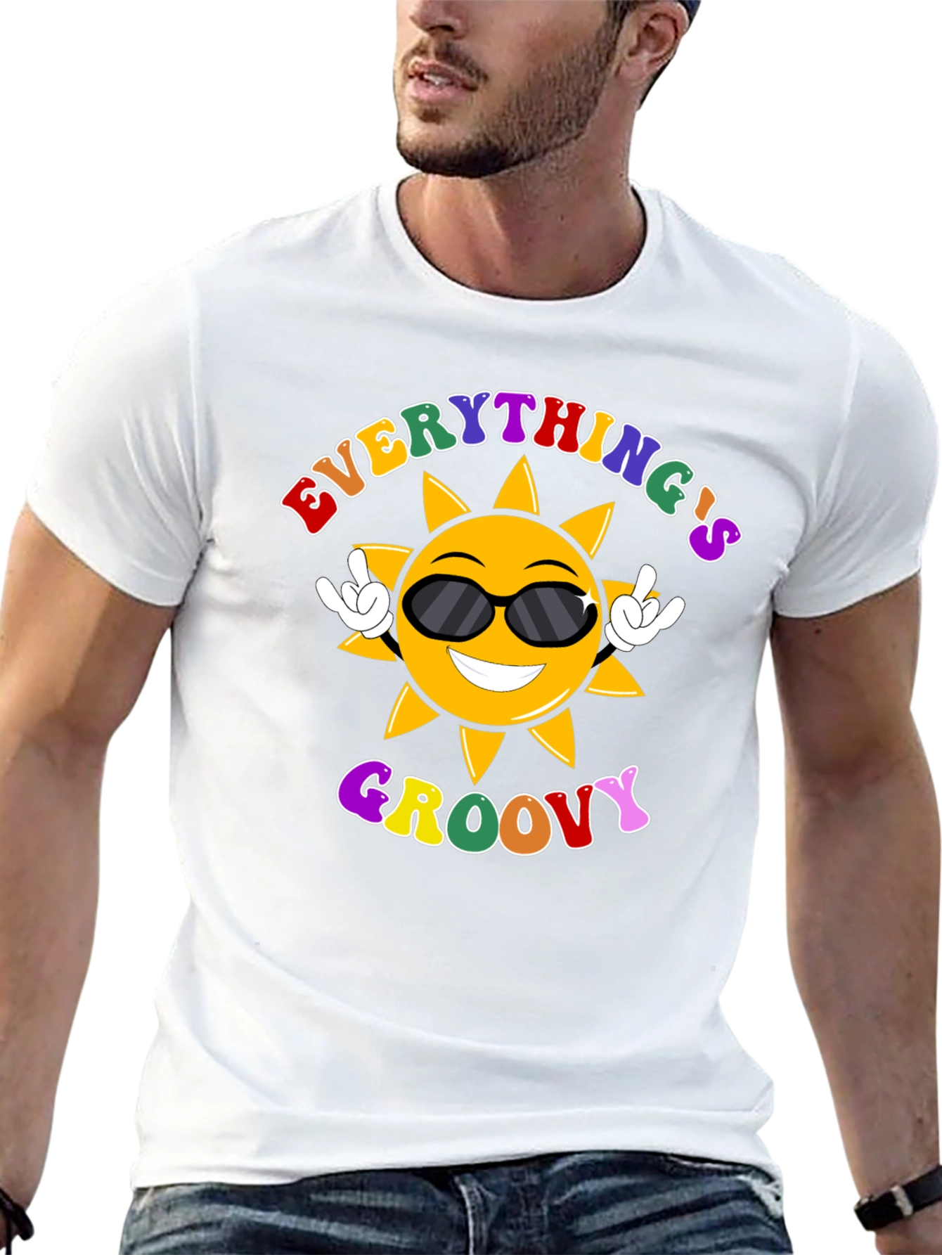 Everythings Groovy T-Shirt - Retro Sun