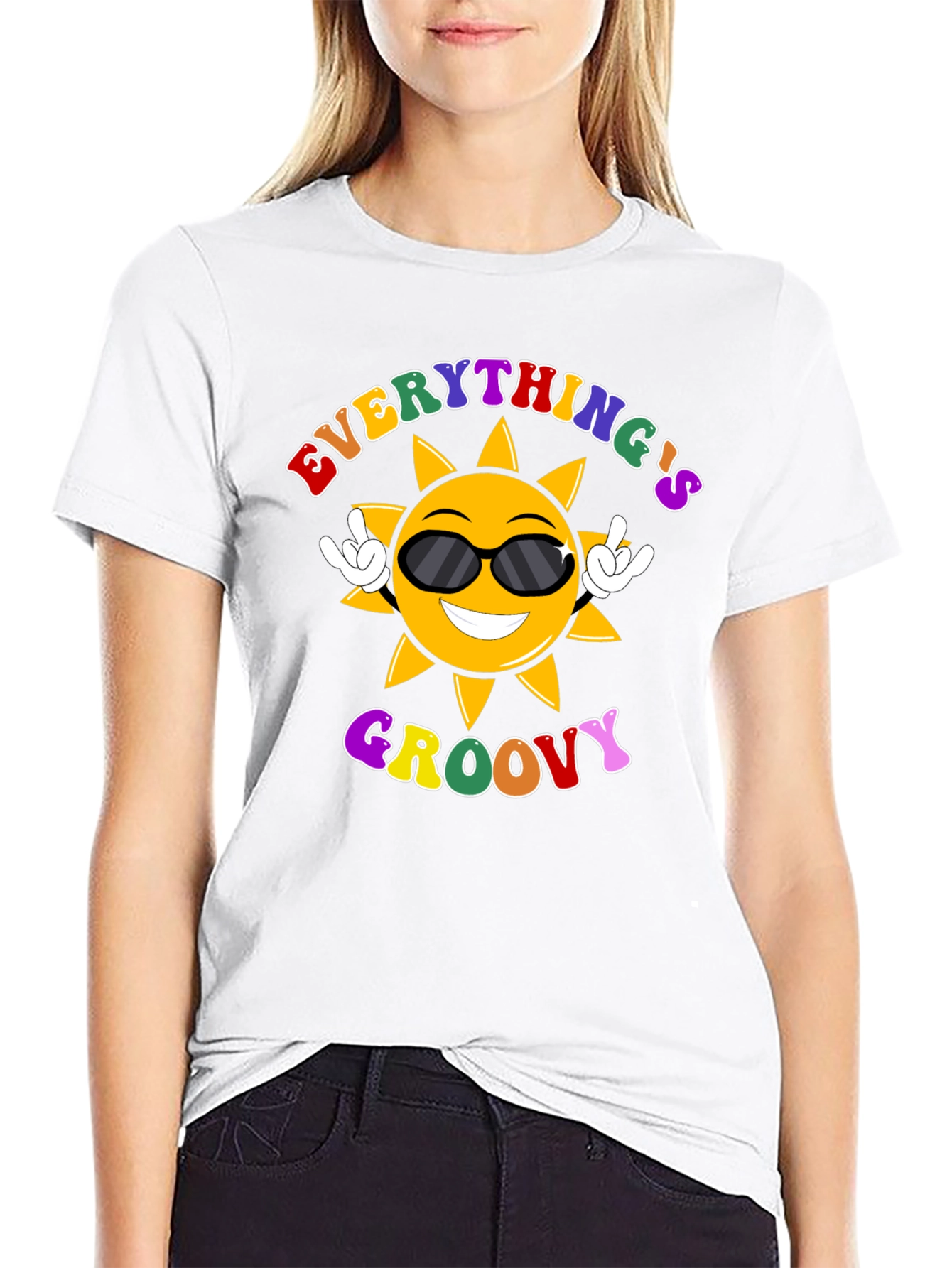 Everythings Groovy T-Shirt - Retro Sun
