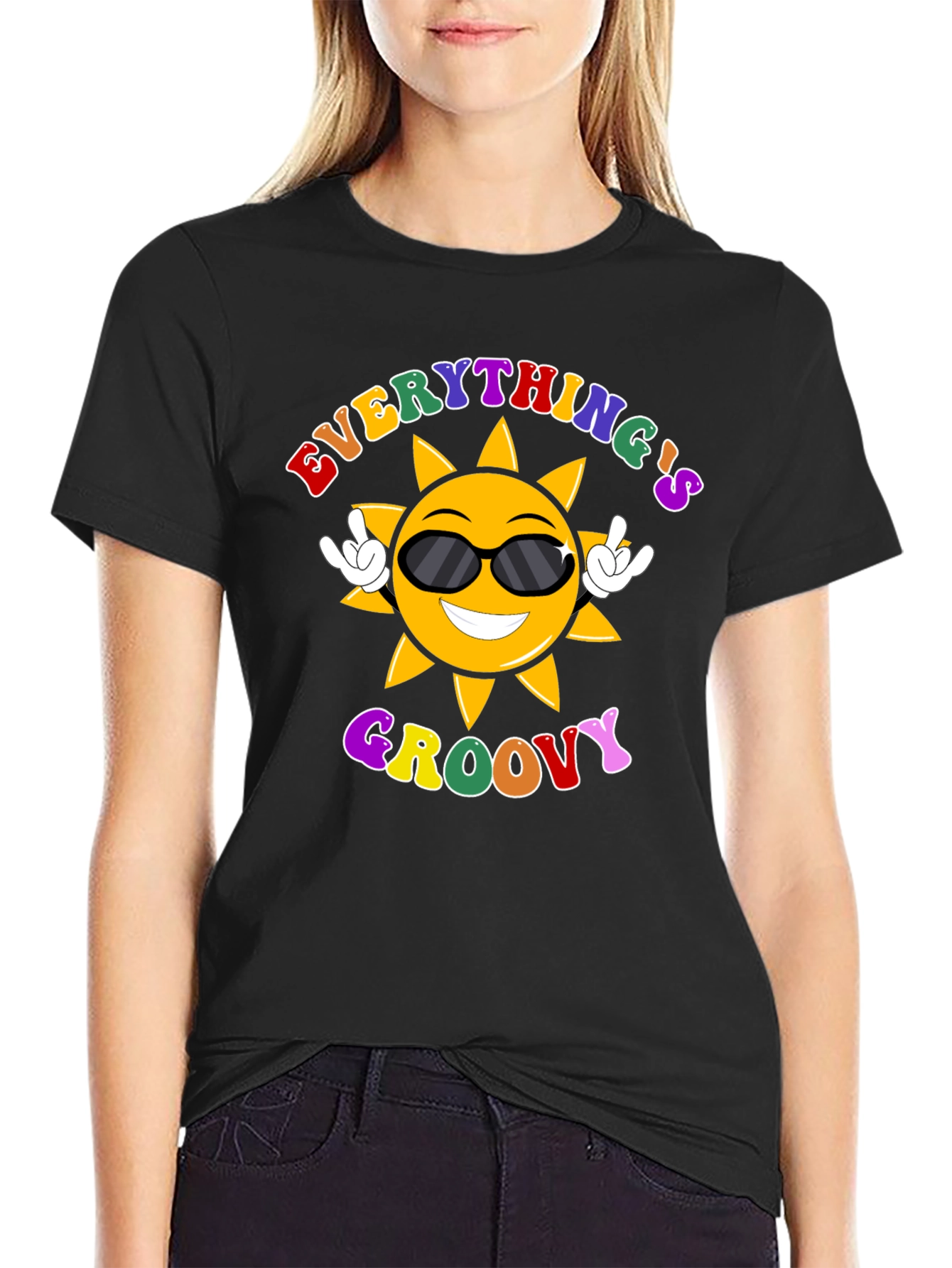 Everythings Groovy T-Shirt - Retro Sun