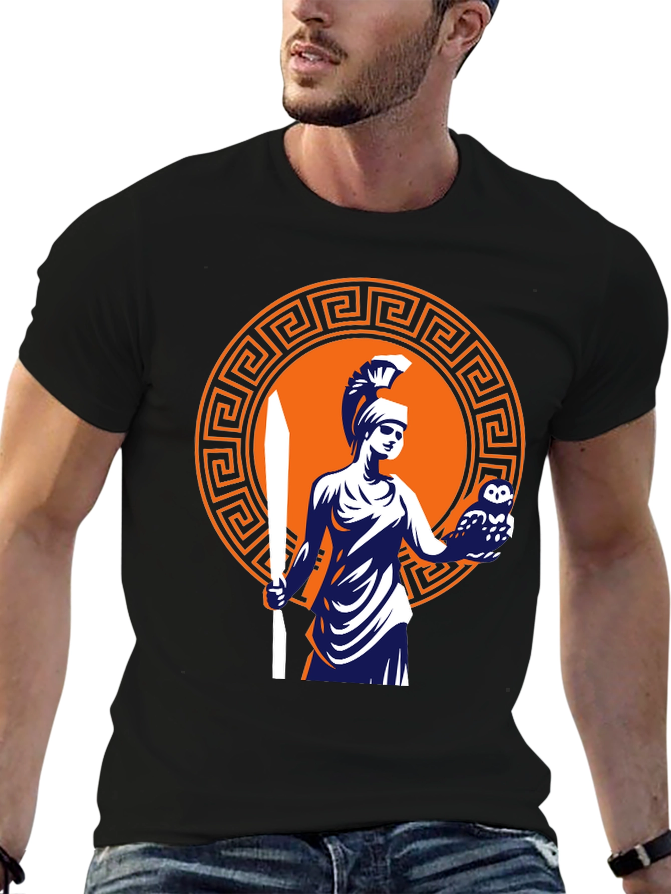 Athena Graphic T-Shirt - Black Cotton Tee
