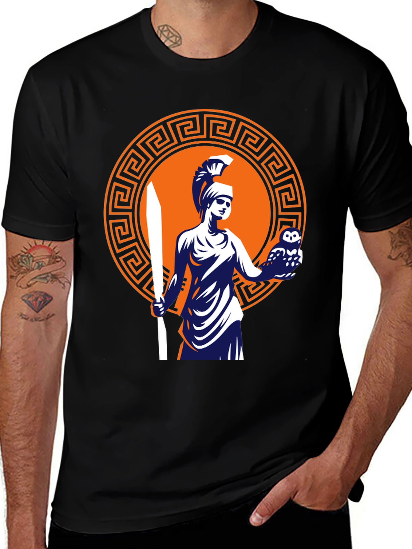 Athena Graphic T-Shirt - Black Cotton Tee