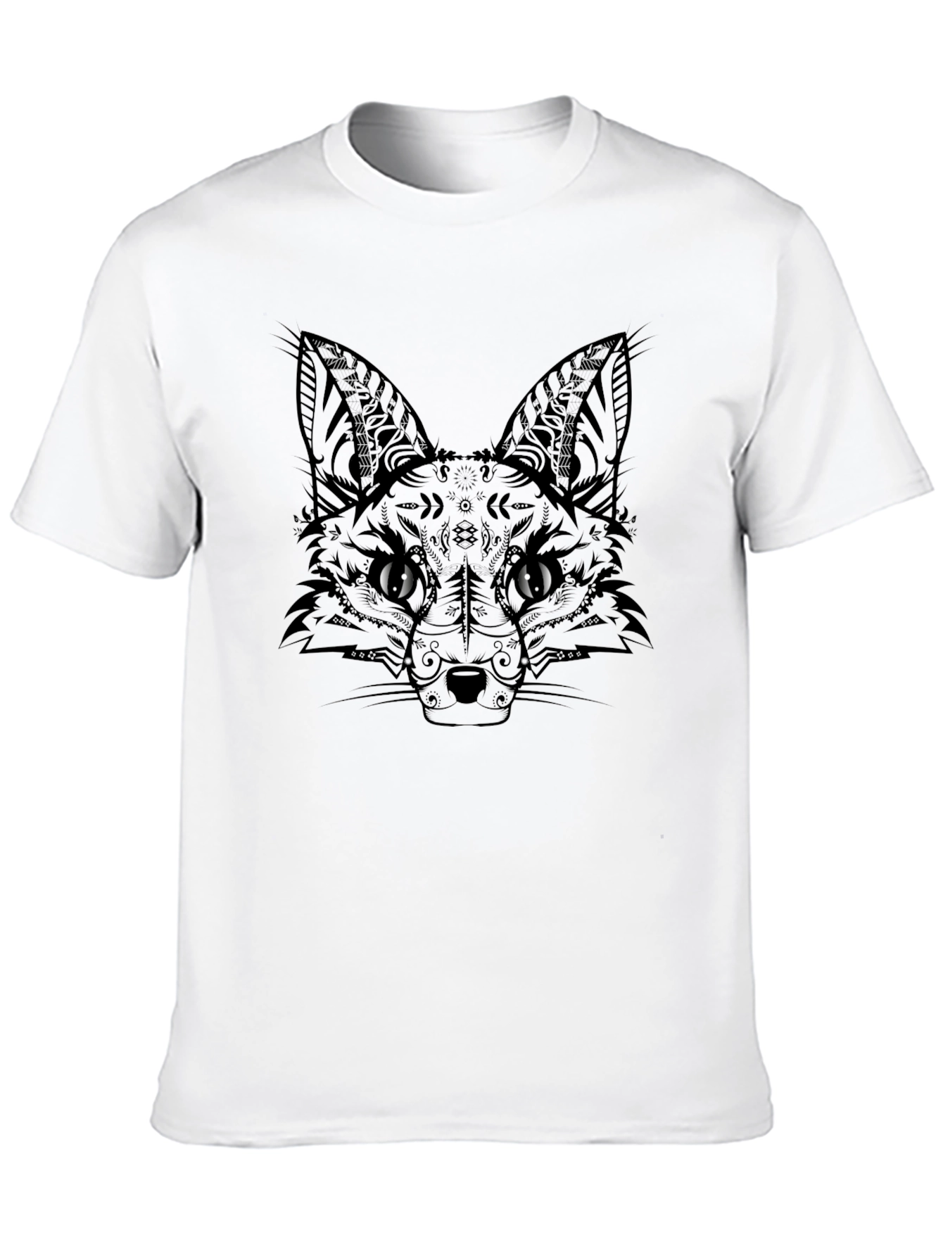 Fox Graphic Print Black T-Shirt