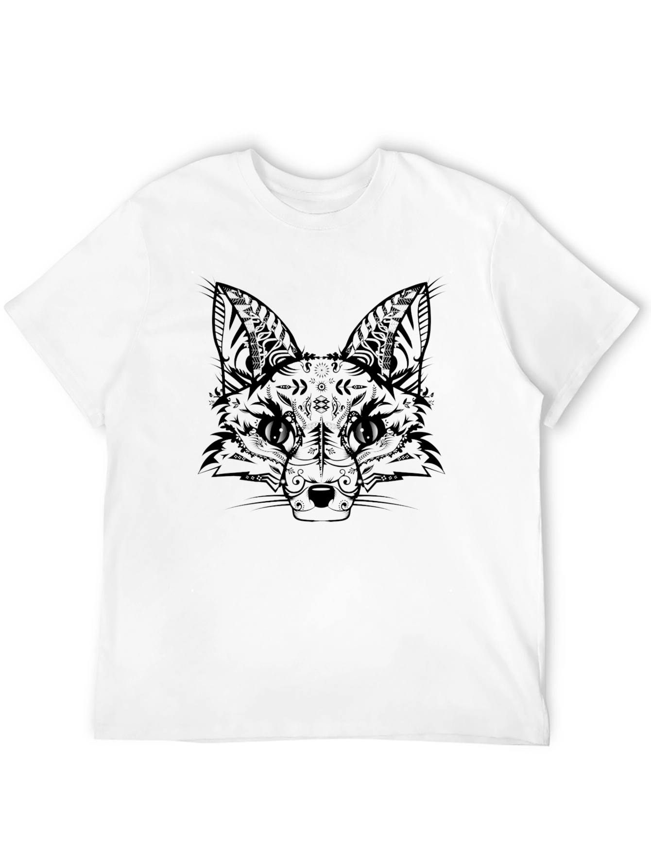 Fox Graphic Print Black T-Shirt