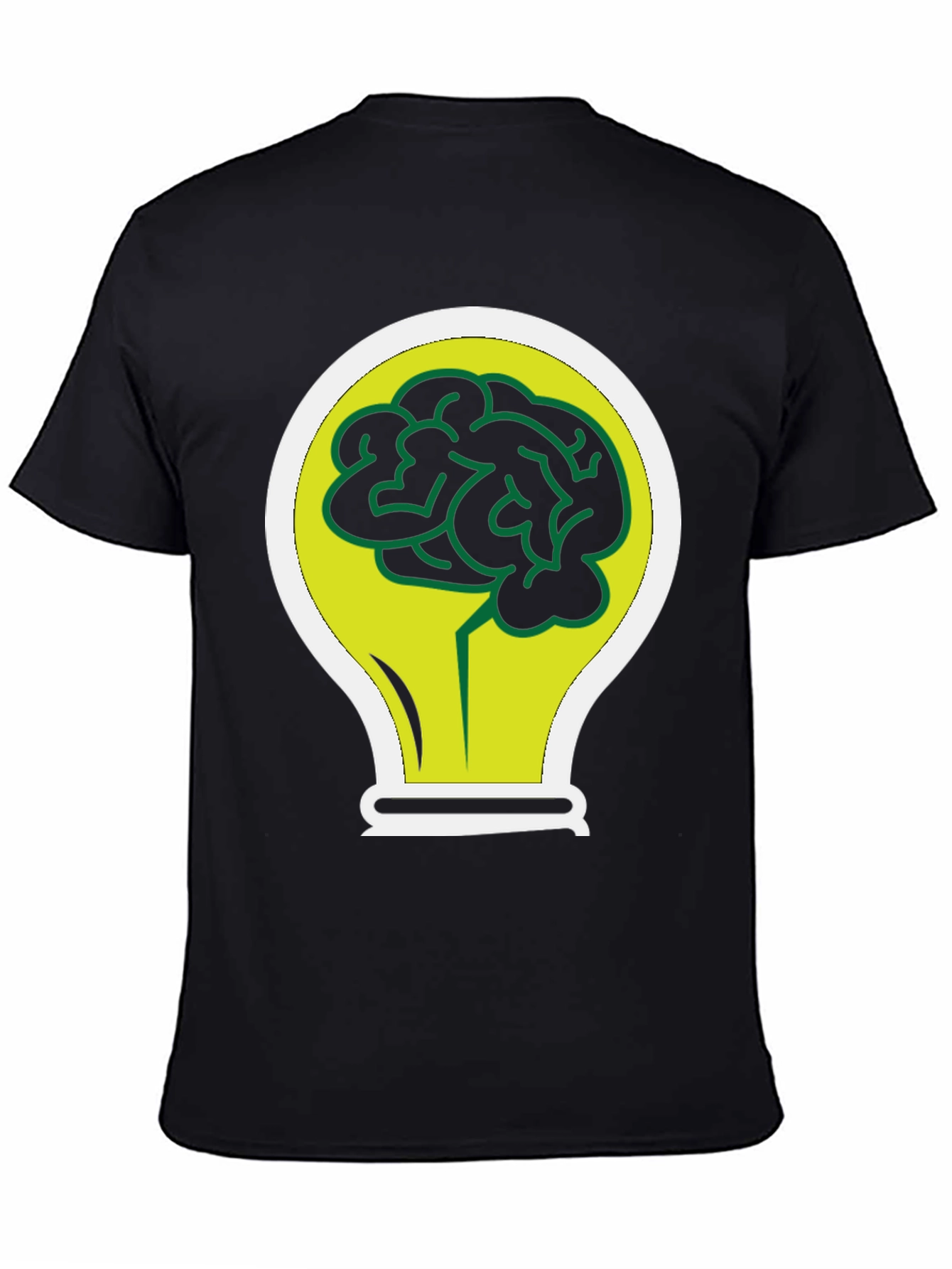 Brain Bulb Black T-Shirt - Idea Generation