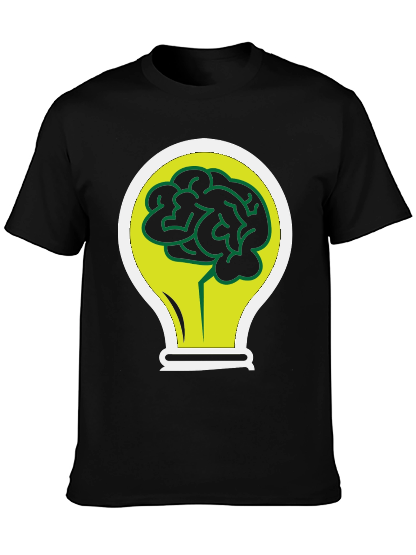 Brain Bulb Black T-Shirt - Idea Generation